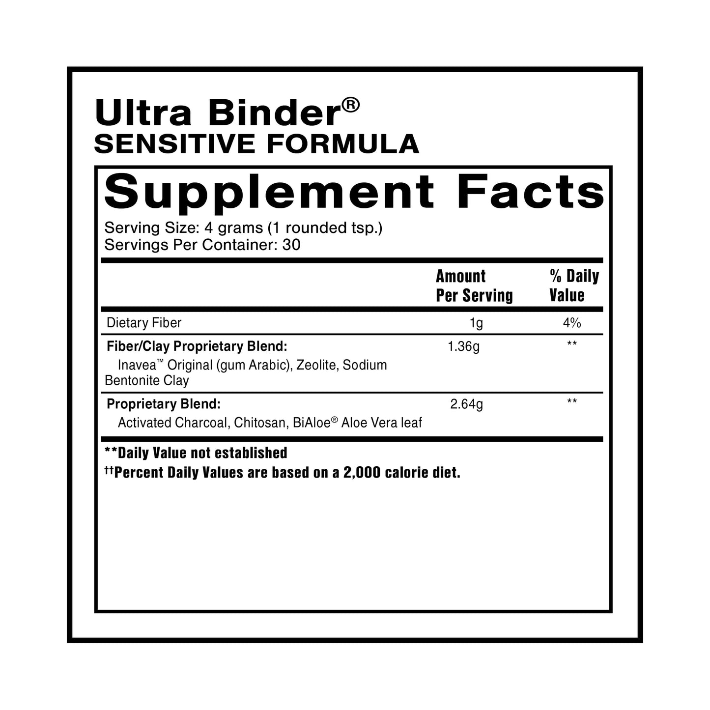 Quicksilver Scientific Ultra Binder Sensitive Formula Gut Health Supplement with Activated Charcoal, Bentonite Clay Cleansing Support Powder 4.23 Ounce