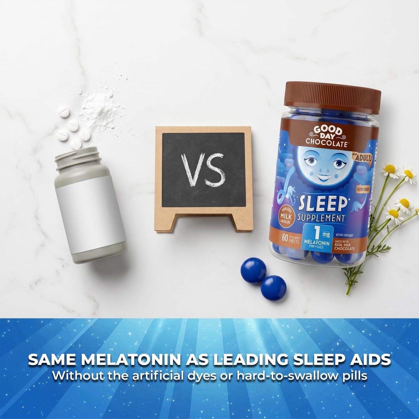 Good Day Chocolate Melatonin for Adults Capsule 80 Count