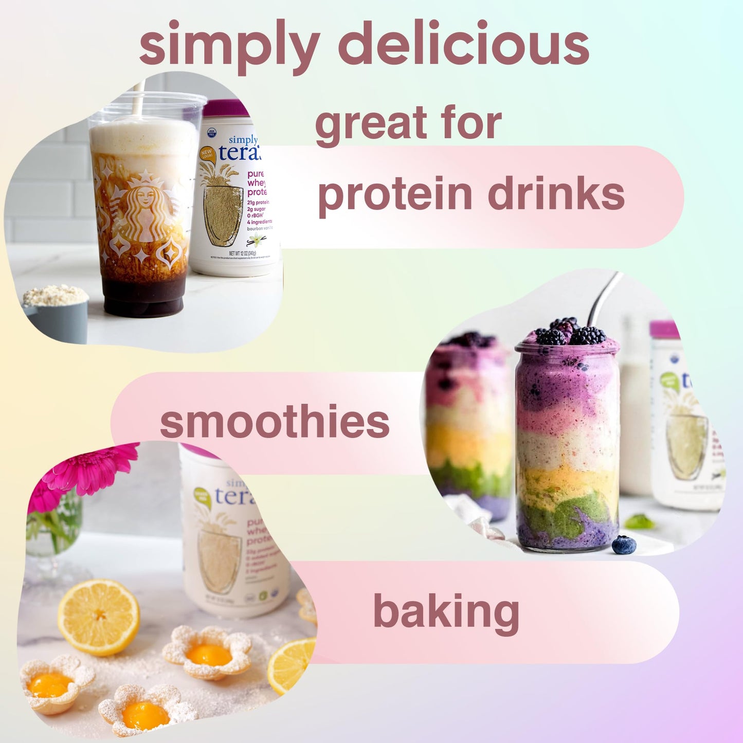 Simply Tera's Pure Whey Protein Powder 12 oz