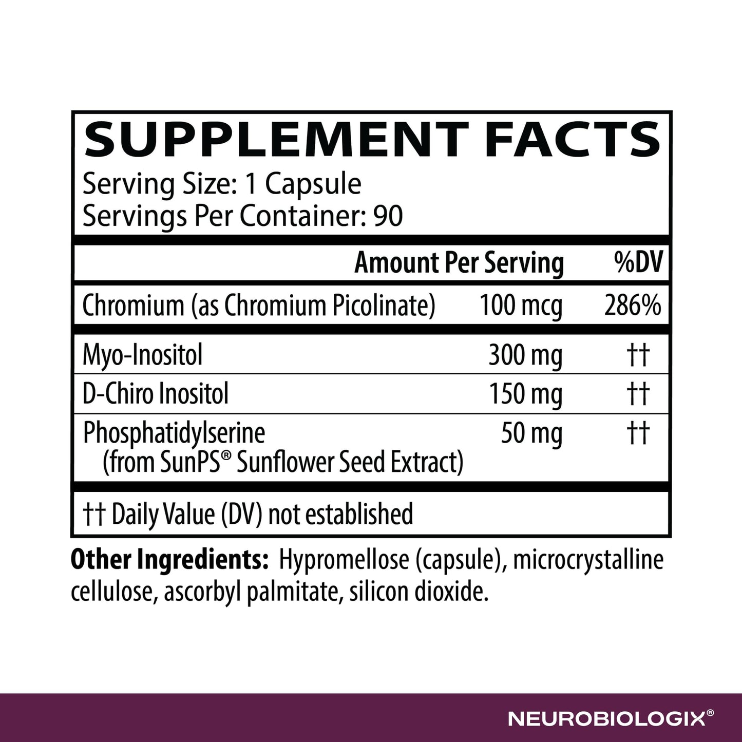 Neurobiologix Metabolic Stimulator Inositol & Chromium Capsules 90 Count