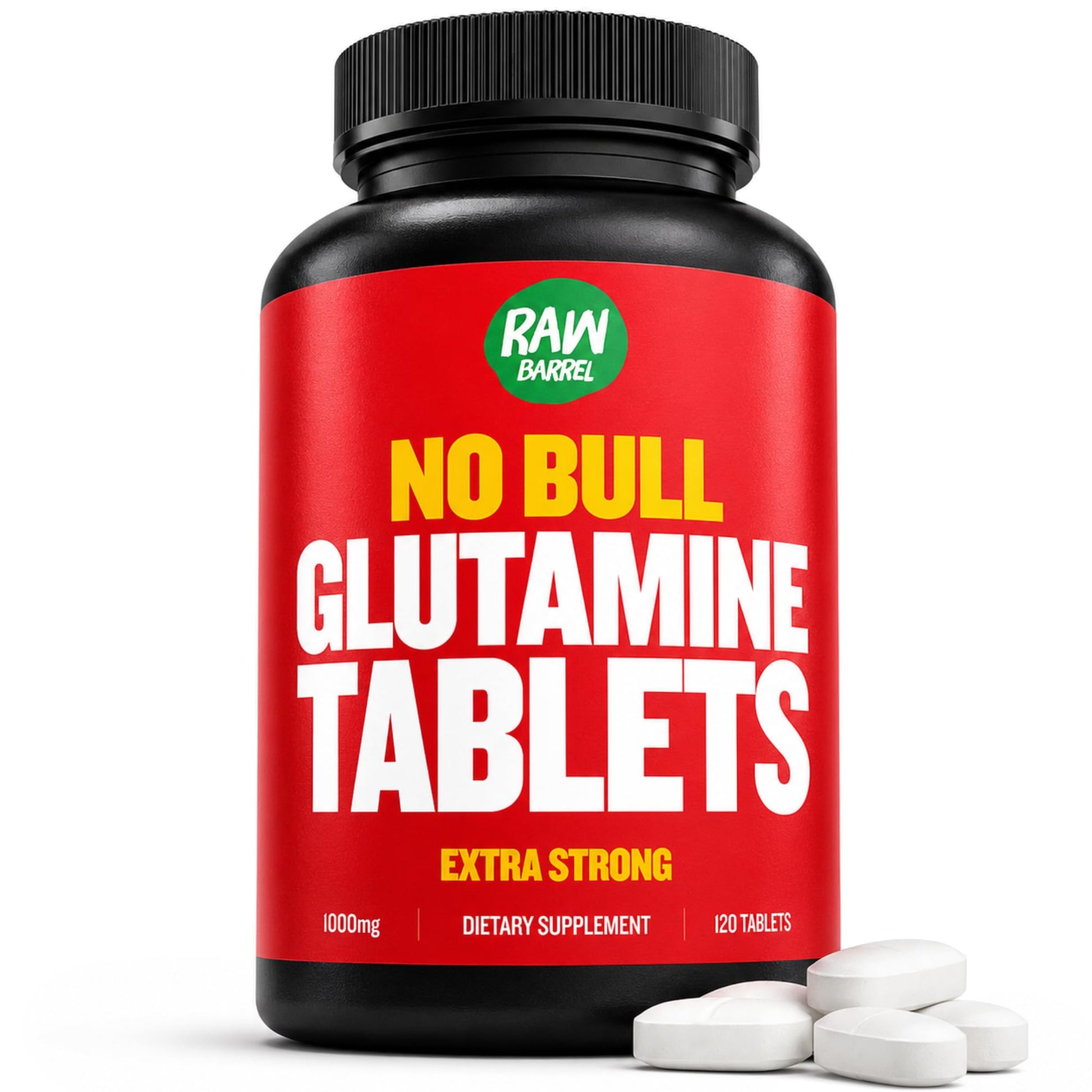 Raw Barrel L-Glutamine Tablets, 120 Count