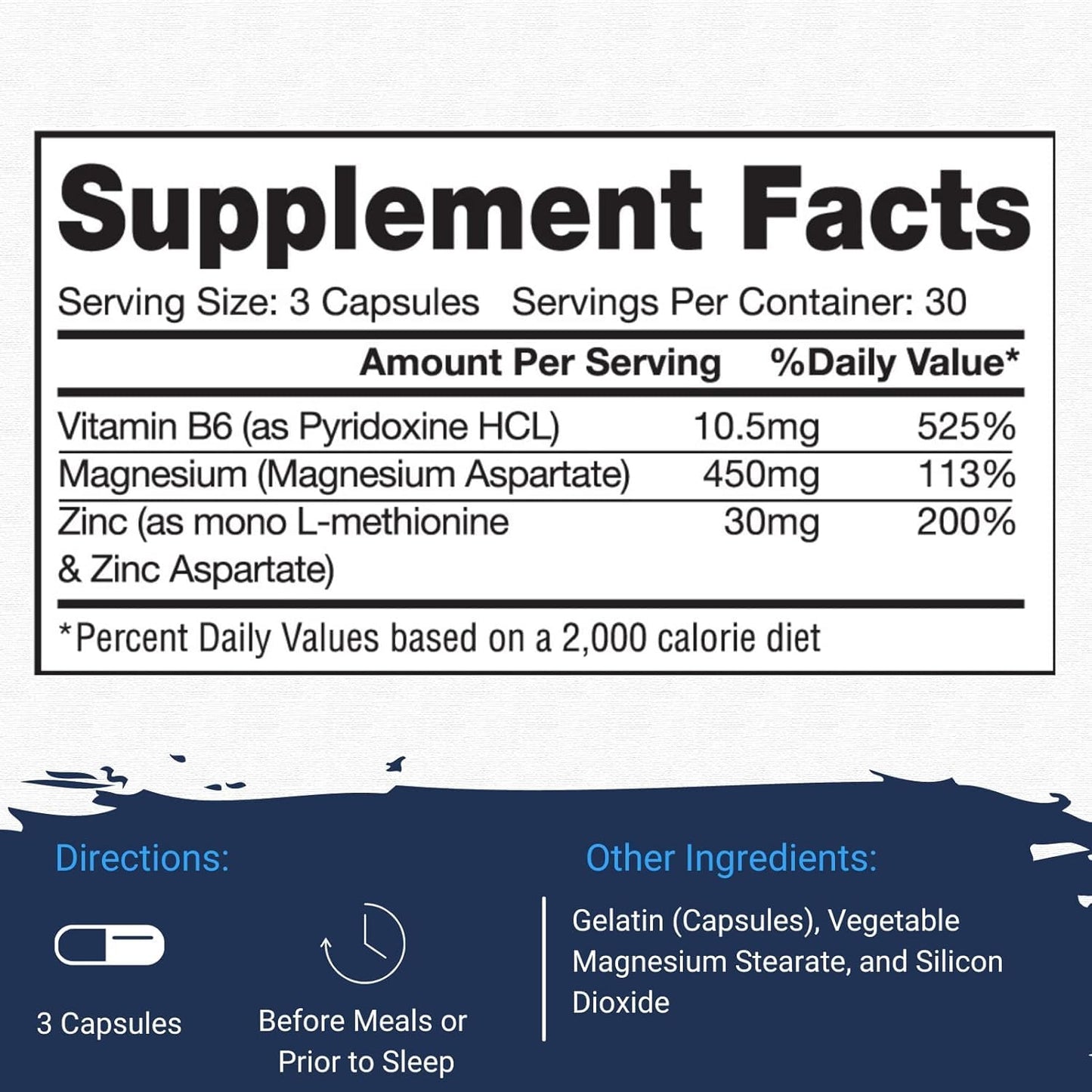 Gaspari Nutrition ZM-Complex Nighttime Muscle Recovery and Healthy Sleep Support, Zinc, Magnesium, Vitamin B-6, 90 Capsules