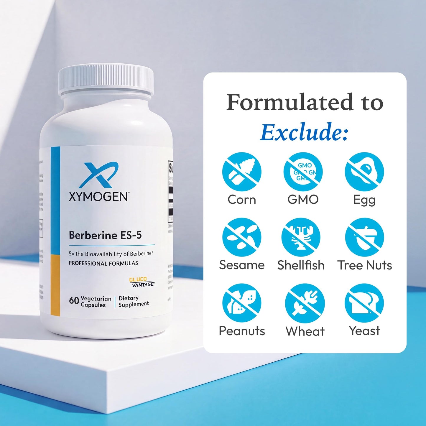XYMOGEN Berberine ES-5 200 mg Dihydroberberine Capsule 60 Capsules