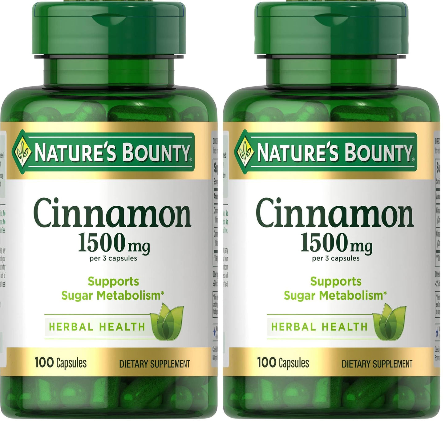 Nature's Bounty Cinnamon Capsules 200 Count