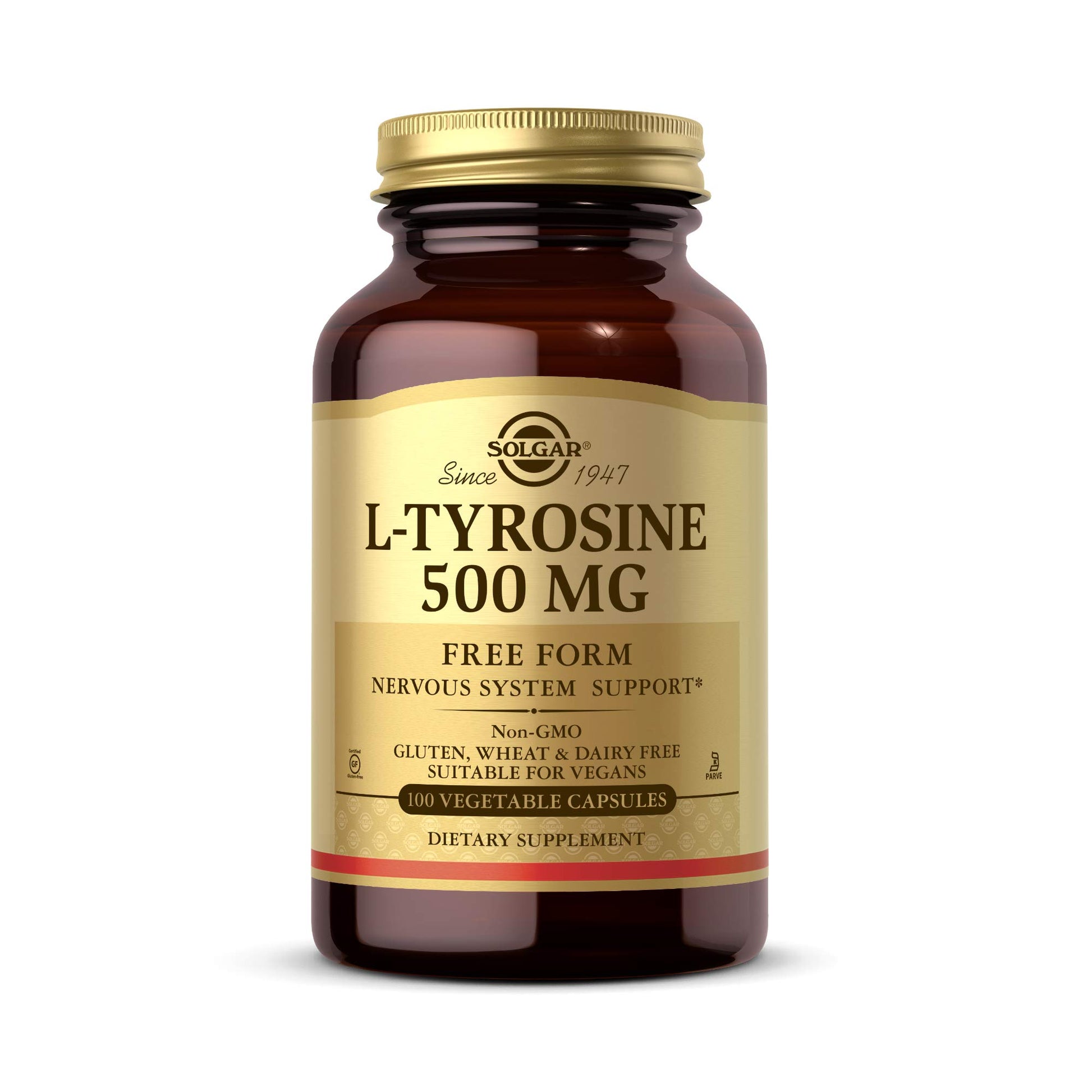 Solgar L-Tyrosine 500 mg Capsule, 100 Count