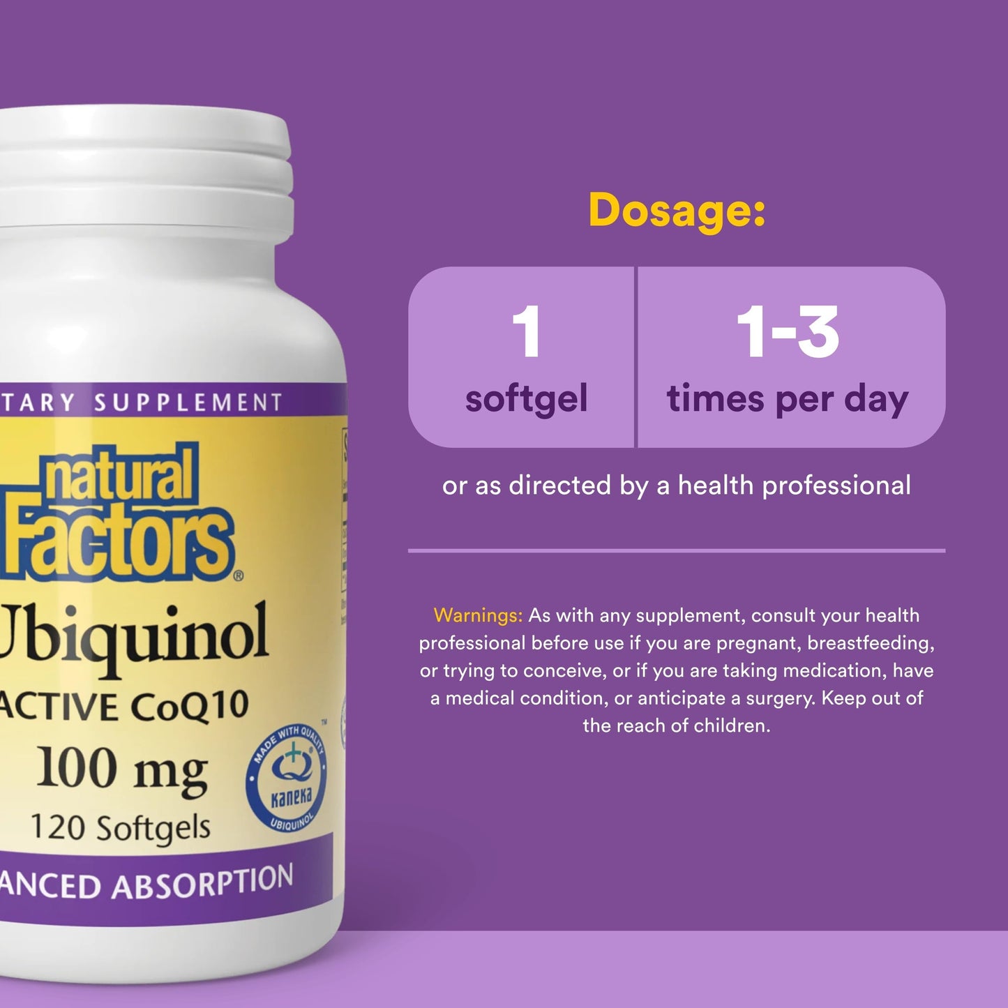 Natural Factors Ubiquinol 100 mg Softgels 120