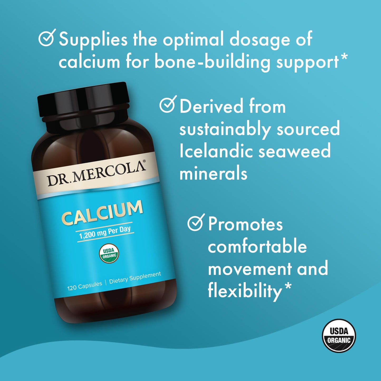 Dr. Mercola Organic Calcium 1200 mg Capsules, 120 Count