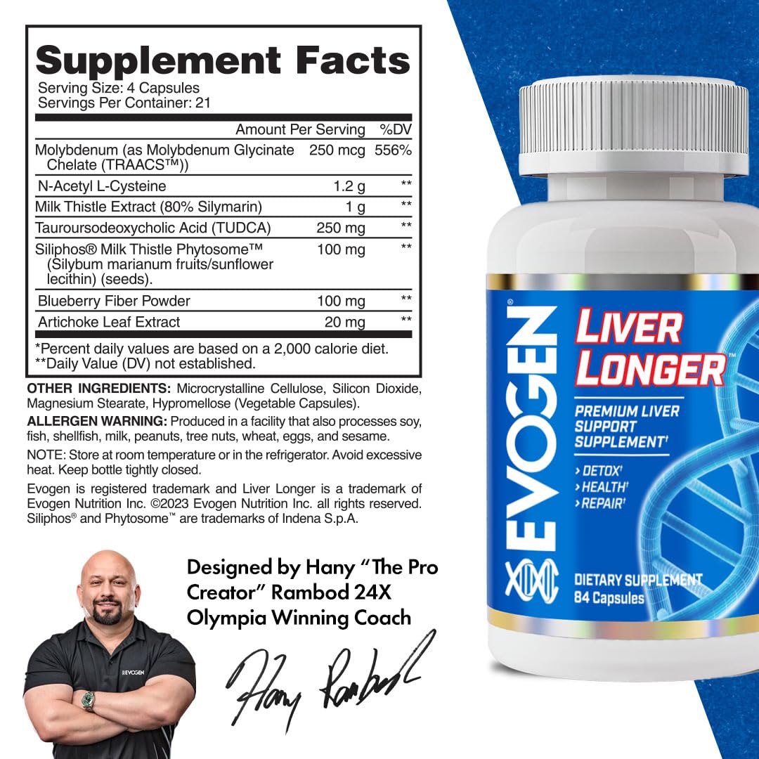 Evogen Liver Longer Liver Support Capsule 84 Count