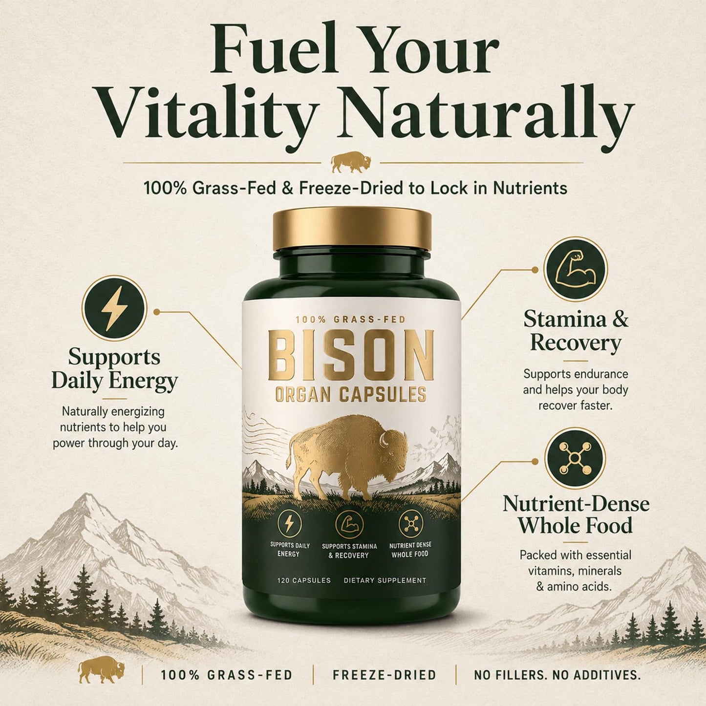 ORITICA Bison Organ Capsules Softgel 120