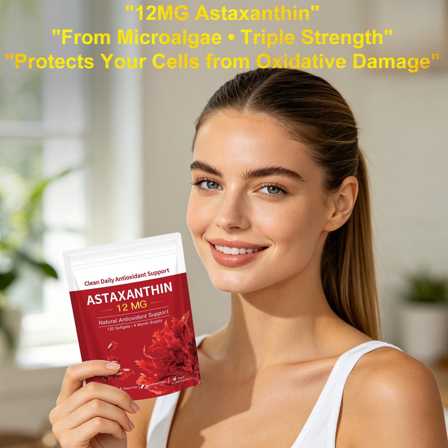 TMPETDENTAL Astaxanthin 12mg Softgels, 120 Softgels
