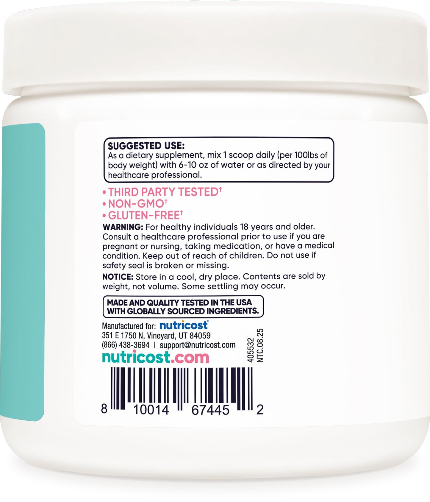 Nutricost Creatine Monohydrate Powder 5.6 Ounce
