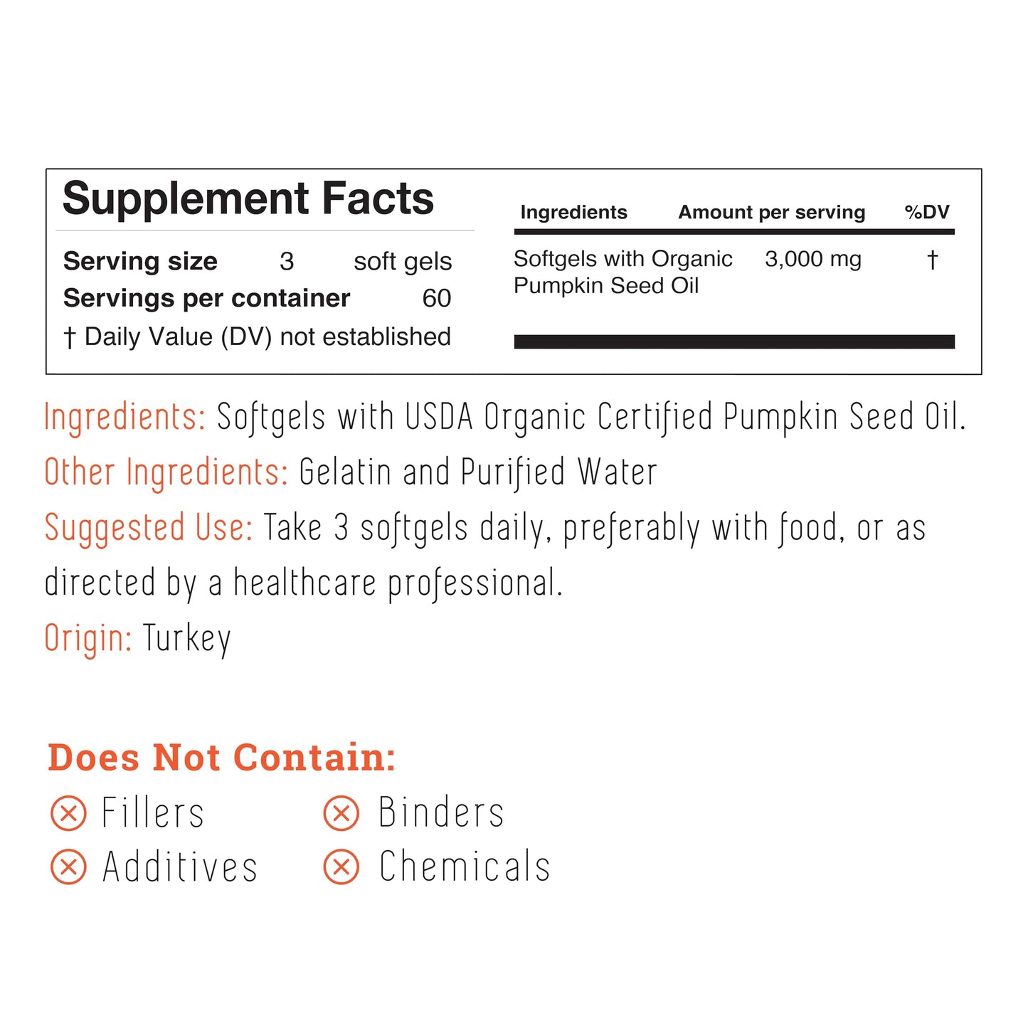 Incas by Asiya Life Organic Certified Pumpkin Seed Oil Softgels 180
