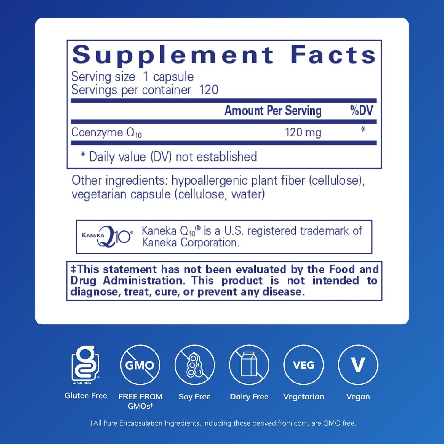 Pure Encapsulations CoQ10 120 mg Capsule, 120 Count