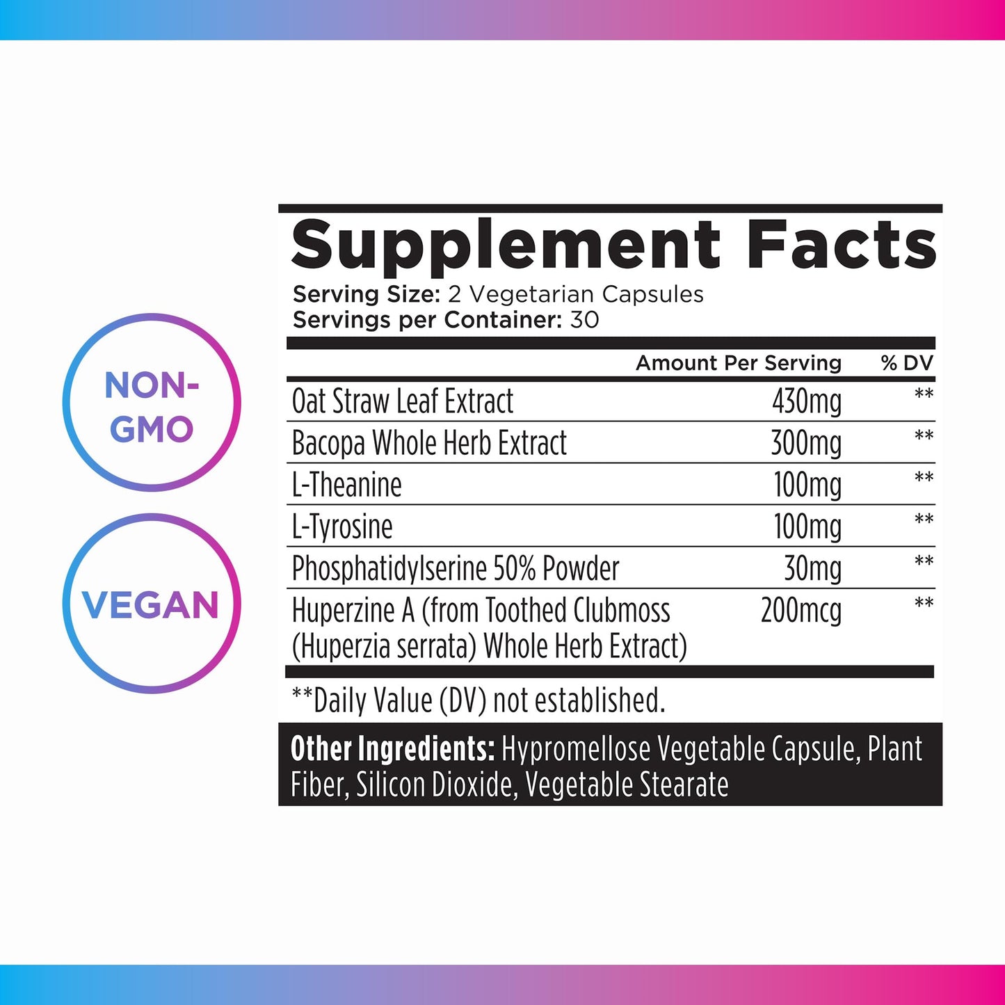 Livingood Daily Brain Supplements for Memory & Focus, Nootropic Pills with Bacopa, L-Theanine, L-Tyrosine, Amino Acids & More, 60 Capsules