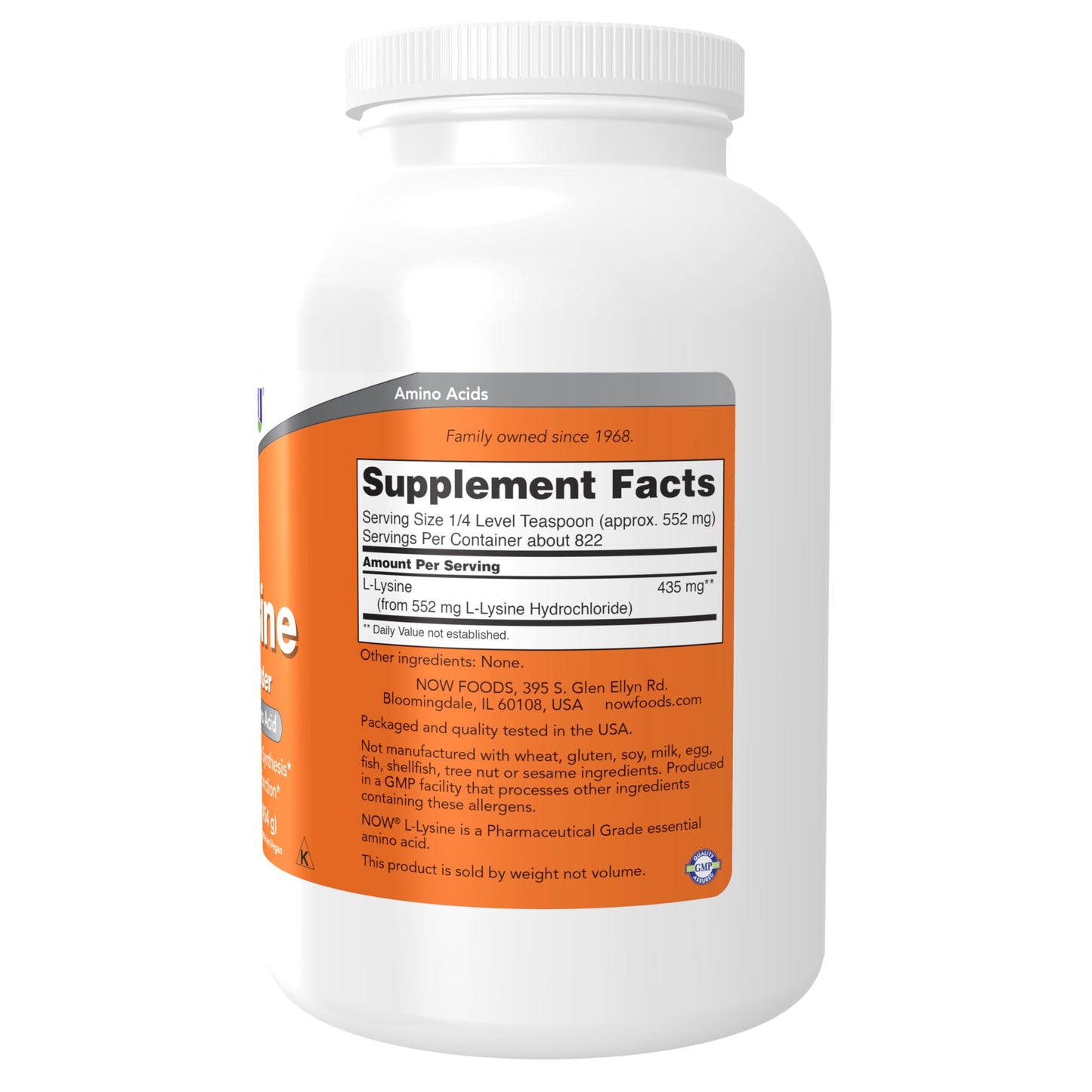 NOW Foods L-Lysine (L-Lysine Hydrochloride) Powder, 16 oz