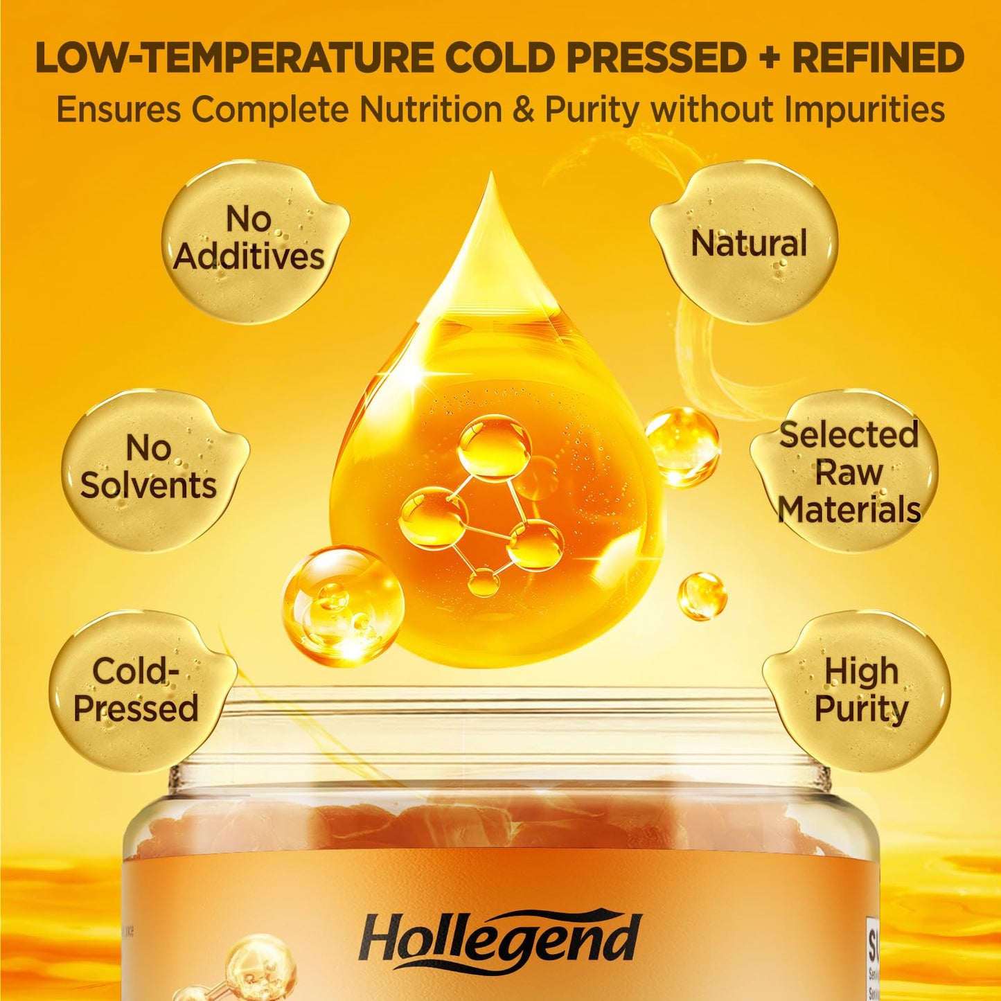 HOLLEGEND Pumpkin Seed Oil Gummies with Saw Palmetto, 60 Count