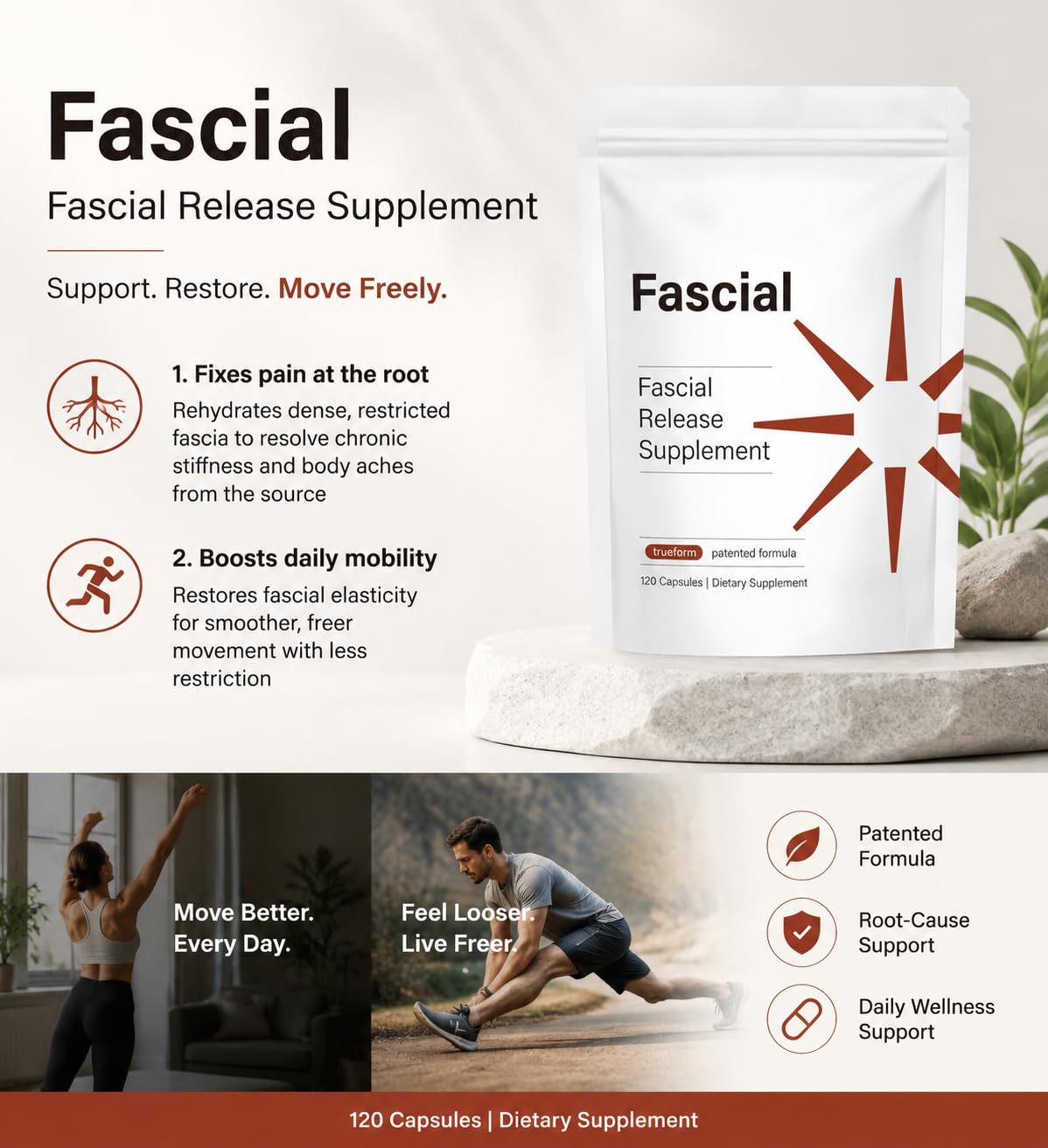 Fascial Release Supplement Capsule 120 Count