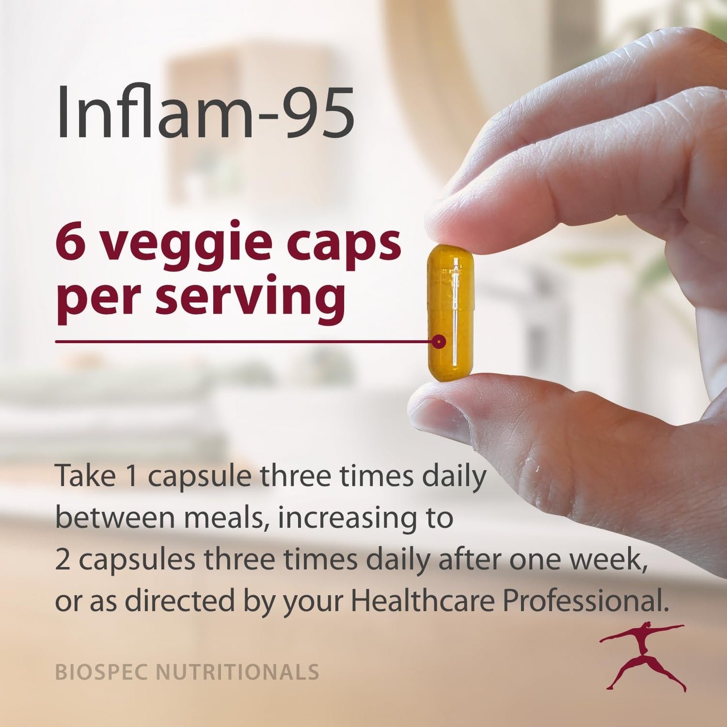 BIOSPEC NUTRITIONALS Inflam-95 - Ginger Root Extract 2,000 mg, Curcumin Root Extract, Boswellia Serrata Extract, Nettle Leaf Extract, Bioperine Capsule, 180 Count