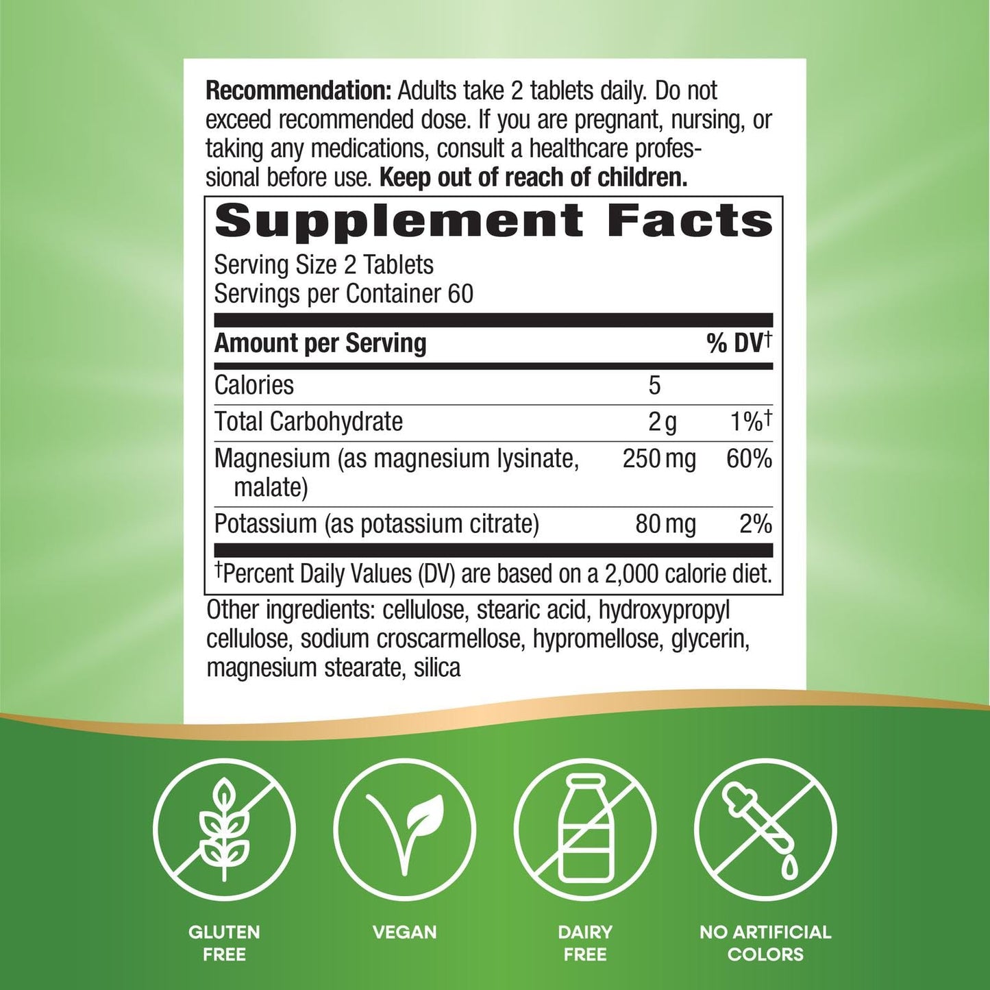 Nature's Way Krebs Magnesium Potassium Complex, Cellular Energy Support with Magnesium Lysinate & Malate and Potassium Citrate Tablets 120