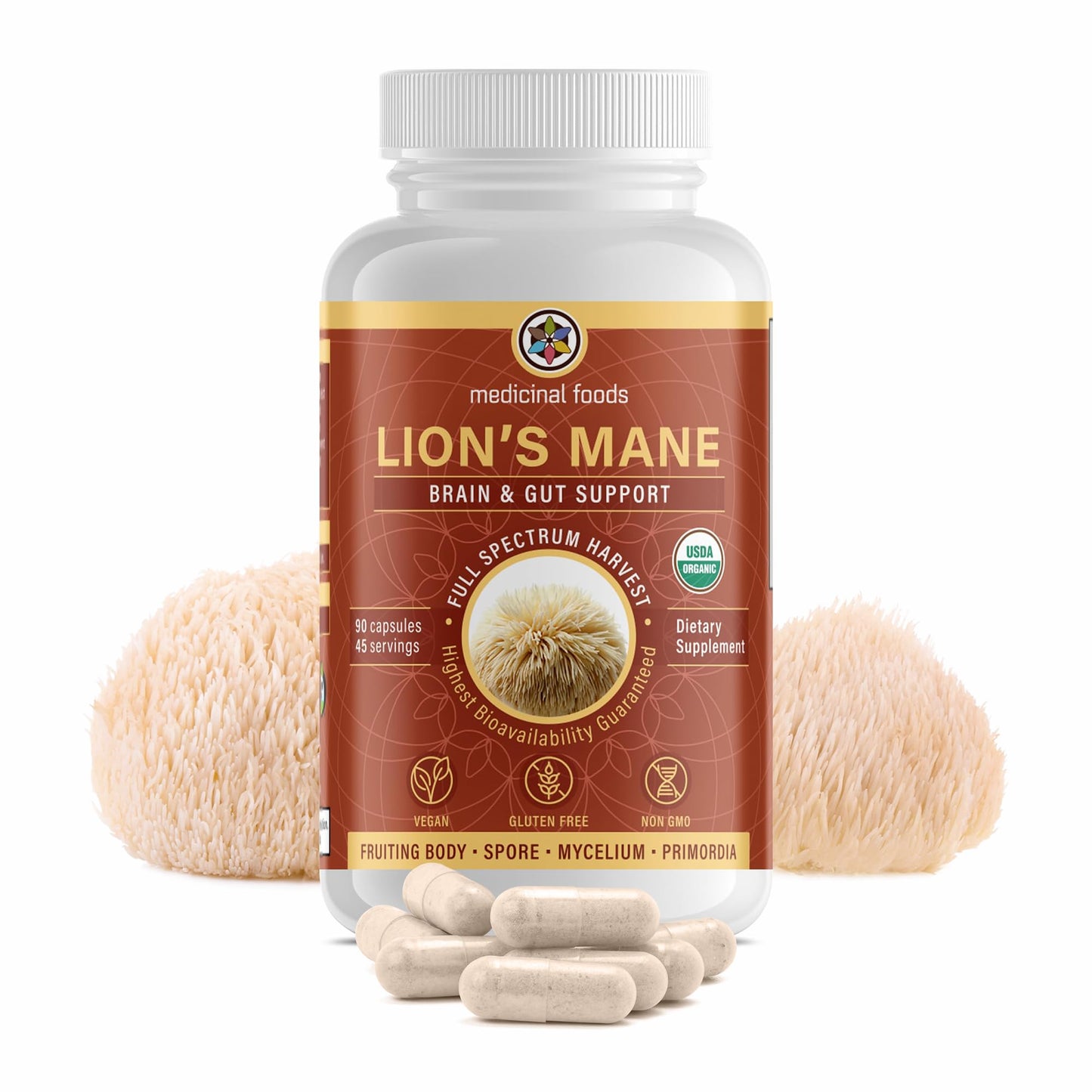 MEDICINAL FOODS THE ANCIENT FUTURE OF FOOD Lion’s Mane Capsules 90 Count