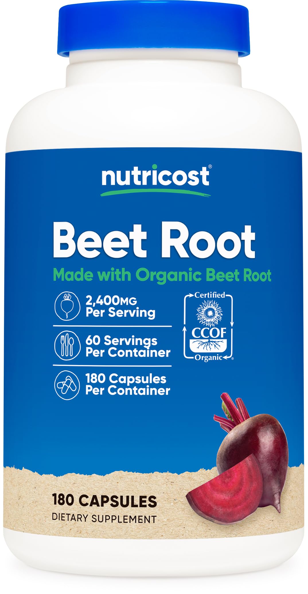 Nutricost Beet Root 2400mg Capsules, 180 Count