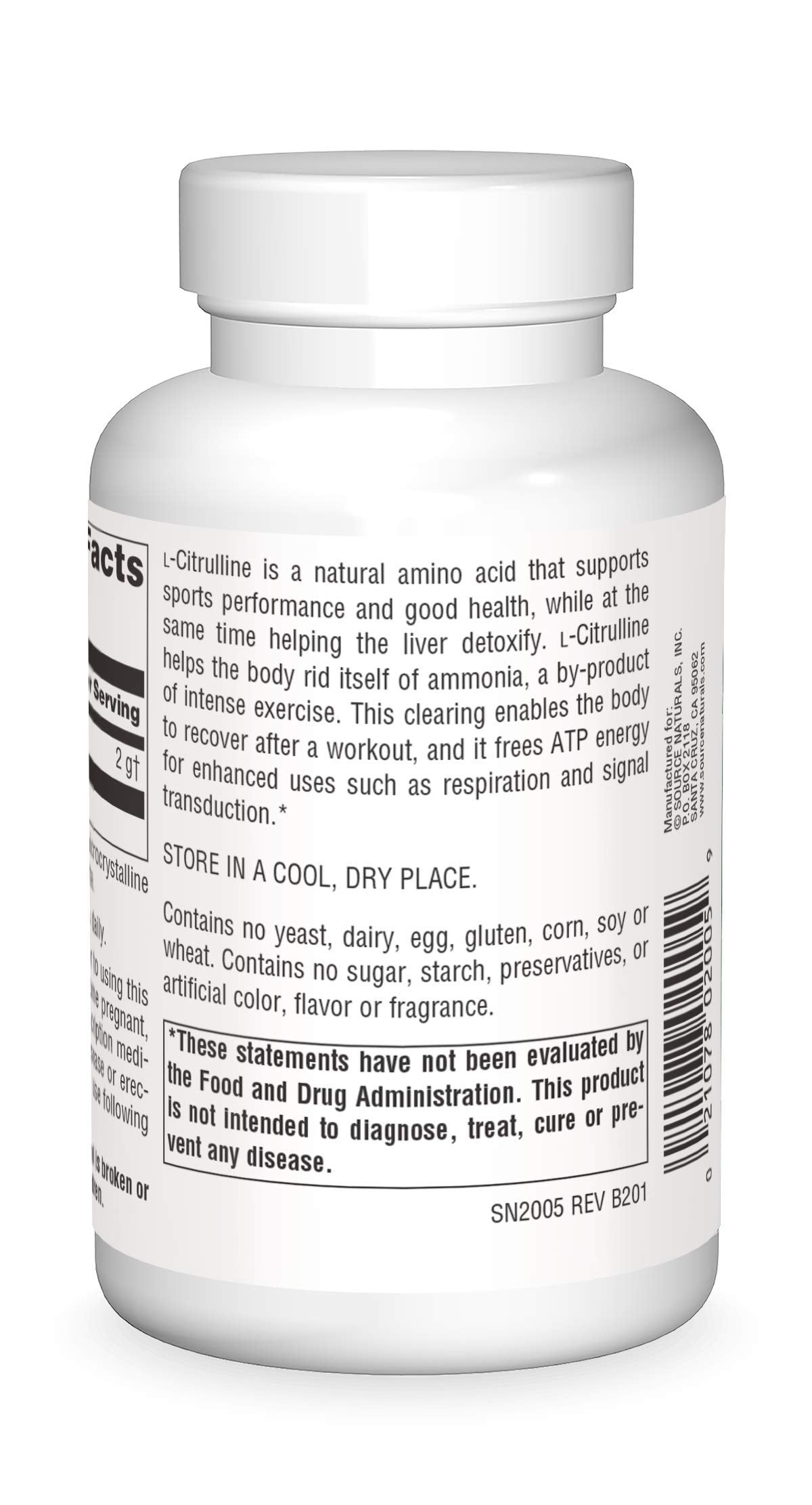 Source Naturals L-Citrulline 500 mg Capsules 120 Count