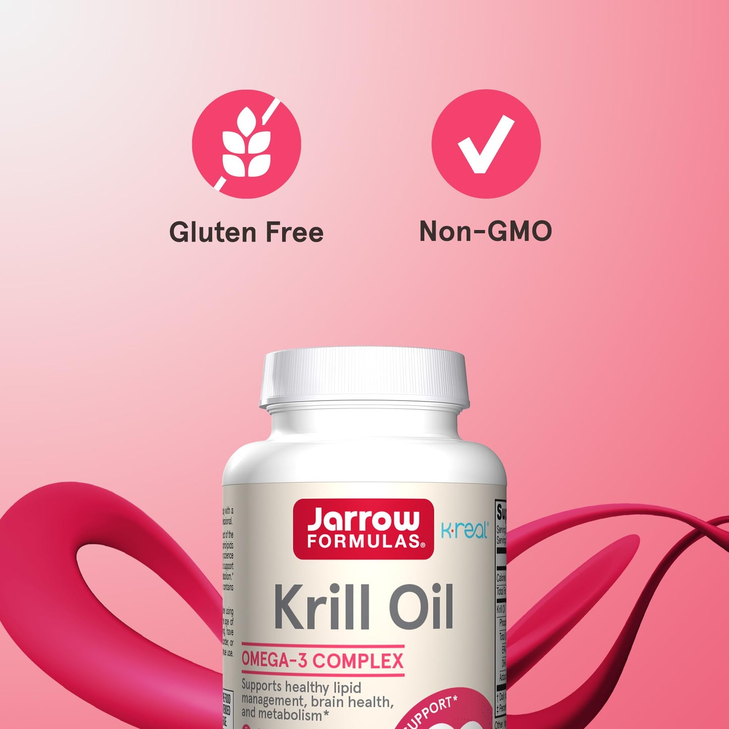 Jarrow Formulas Krill Oil - Phospholipid Omega-3 Complex with Astaxanthin - EPA & DHA Softgels 60
