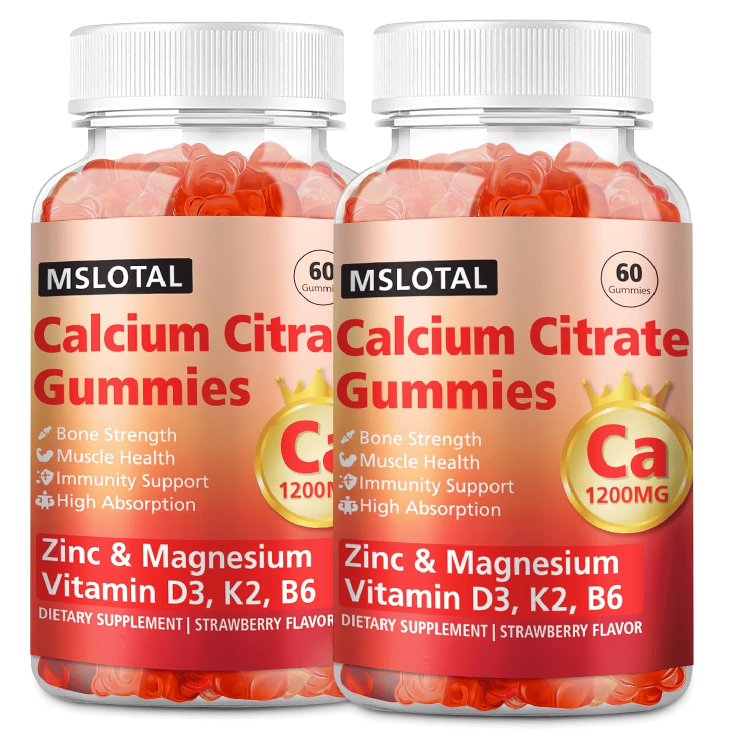 MSLOTAL Calcium Citrate Gummies 120 Chews