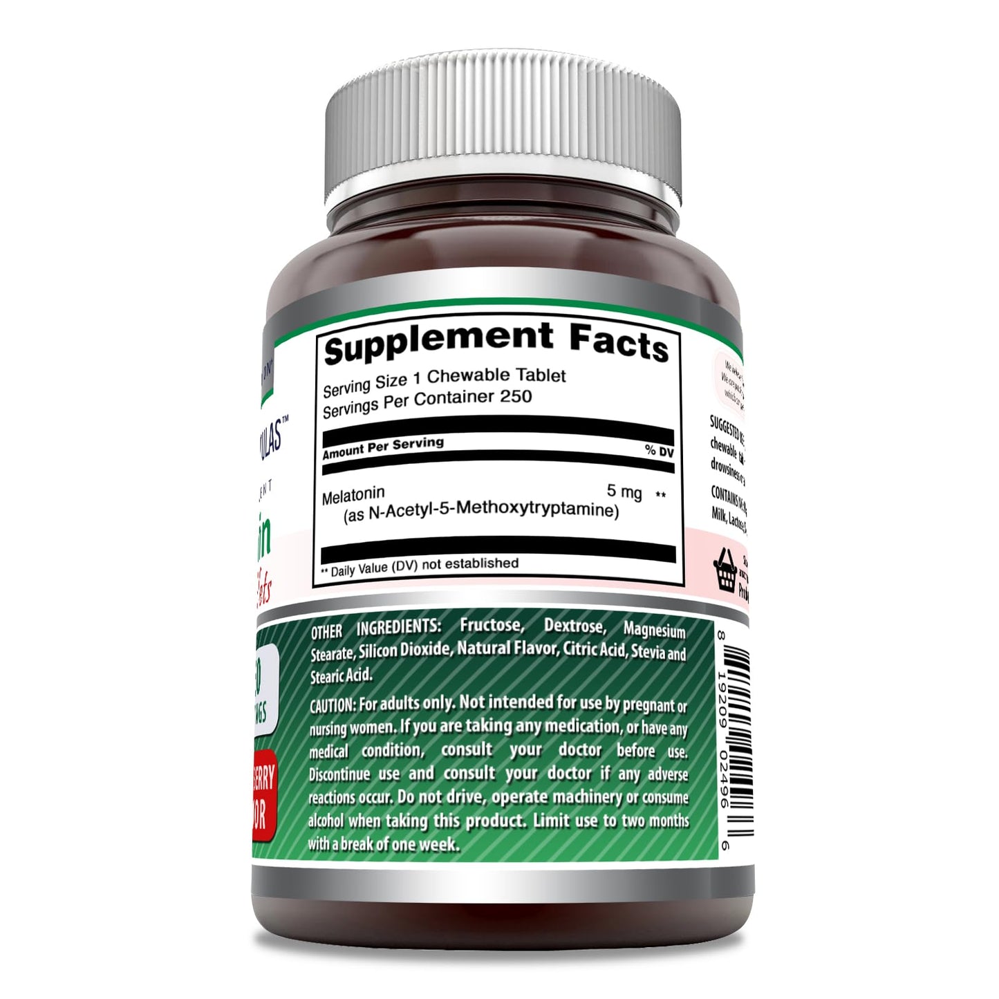 Amazing Nutrition Melatonin Chewable 5 mg, 250 Tablets