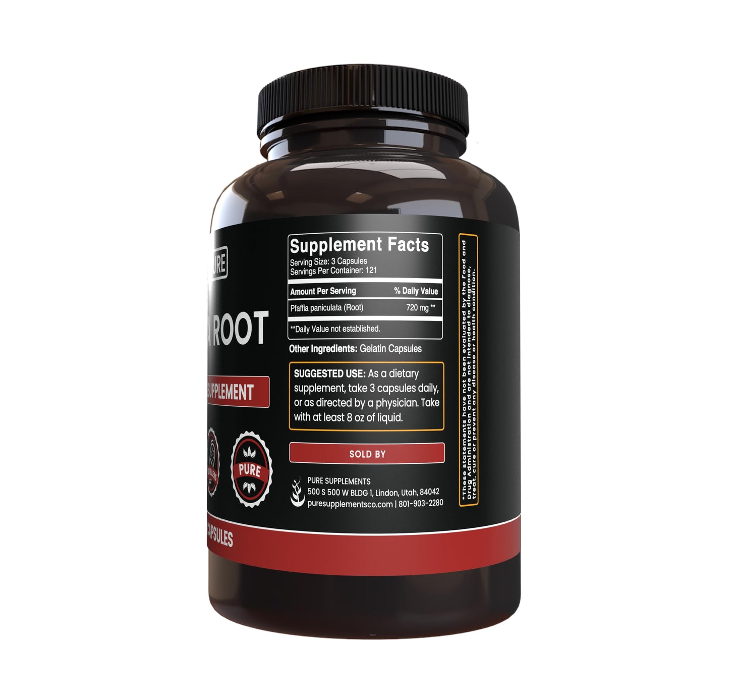 PURE ORIGINAL INGREDIENTS Suma Root Capsule, 365 Count