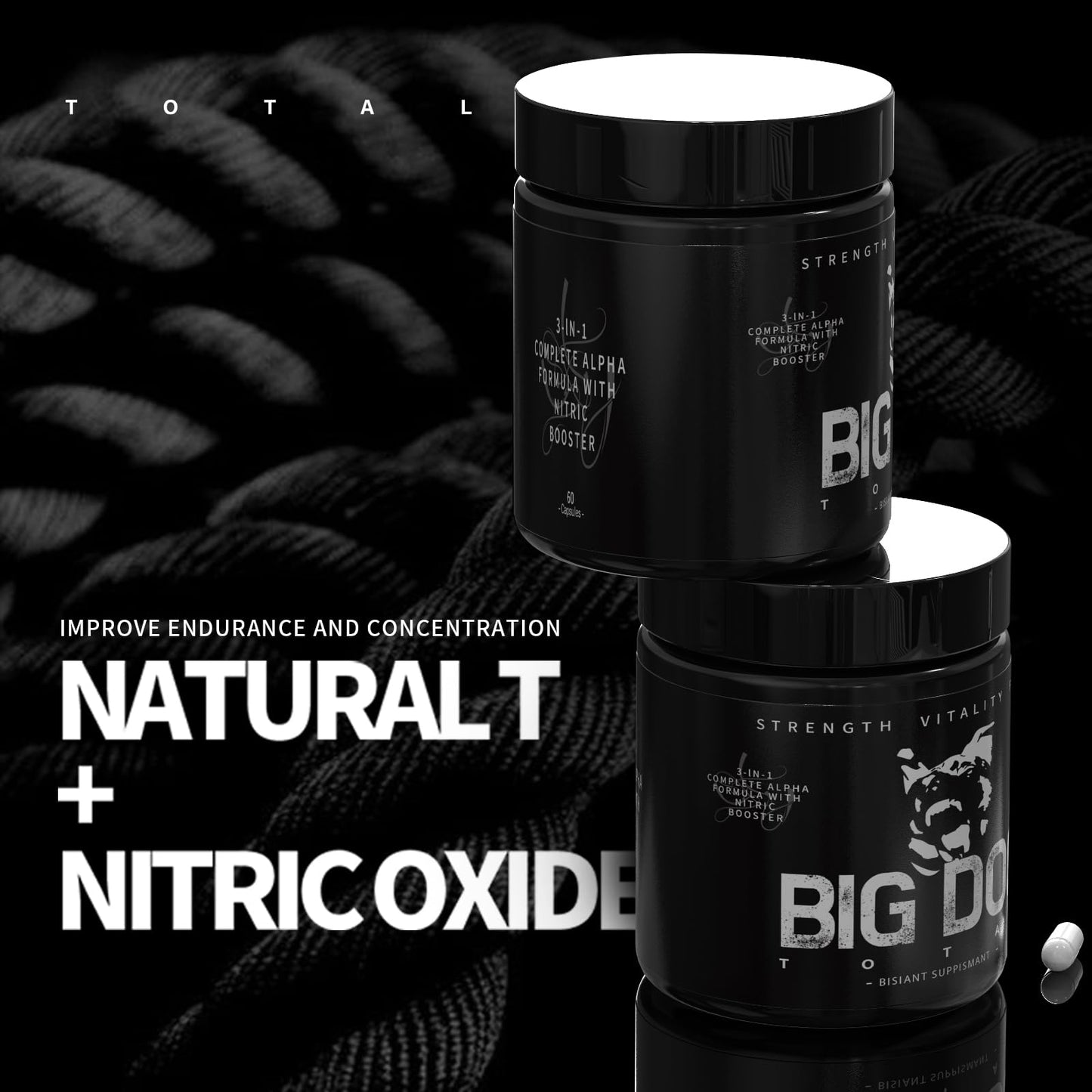 FMRFMR Big Dog Total Male 3-in-1 Total Alpha Blend Men’s Must-Have Capsule 60 Count