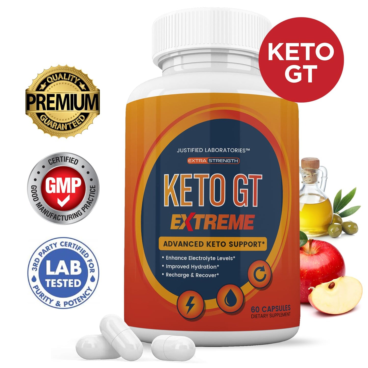 Justified Laboratories Keto GT Extreme 1675MG Capsules, 60 Count