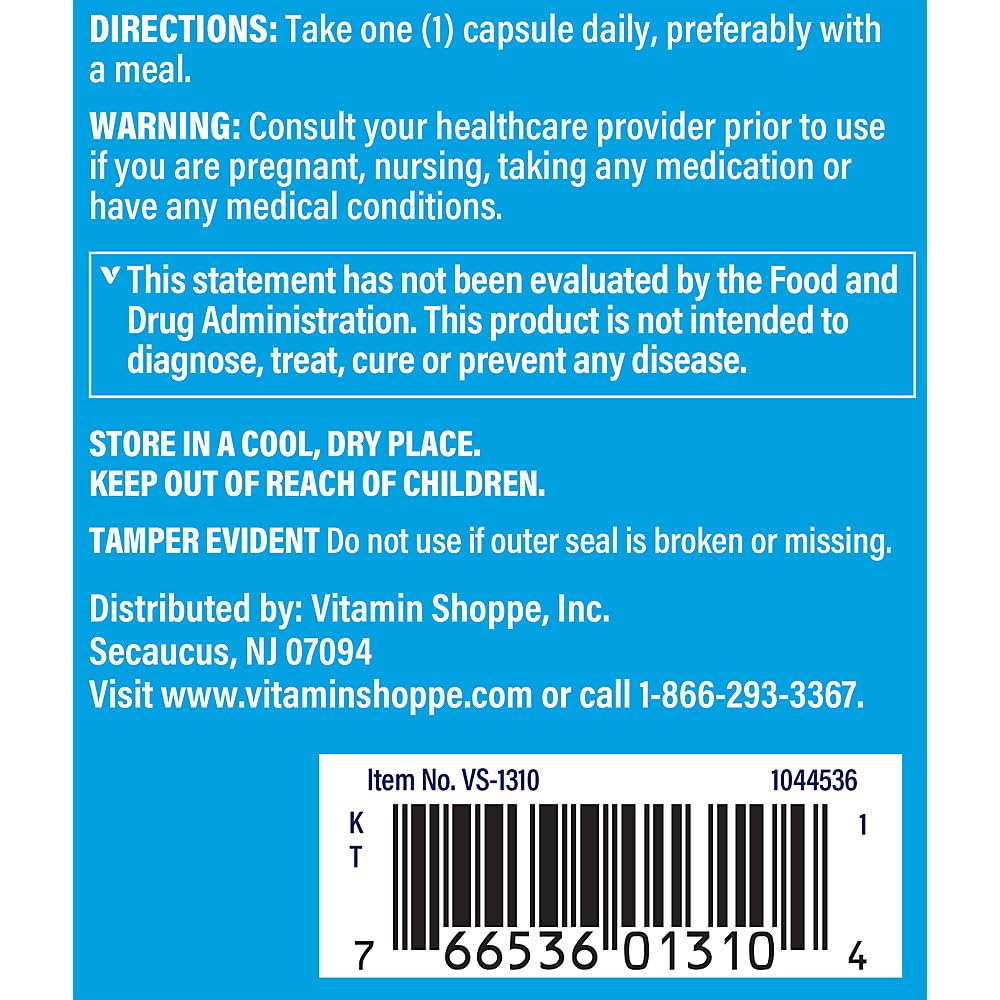 The Vitamin Shoppe No Flush Niacin 500mg Capsule, 100 Capsules