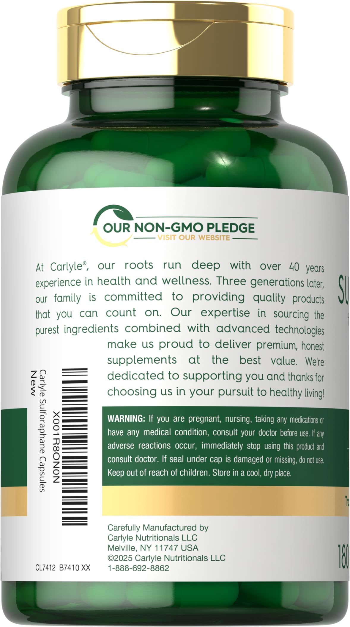 Carlyle Sulforaphane Supplement Capsule 180 Count
