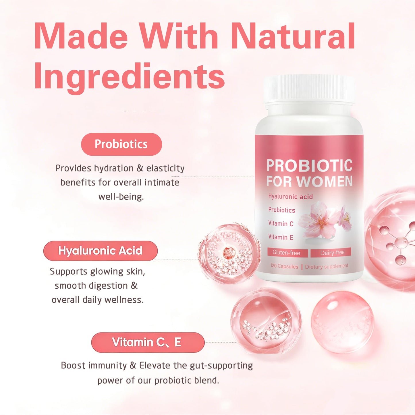 SERSANVE Vaginal Probiotics for Women Capsule, 120 Count