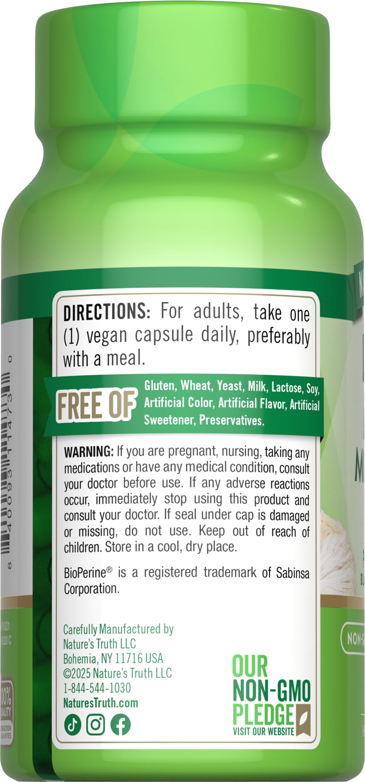 Nature's Truth Lions Mane Supplement Capsule, 1 Count
