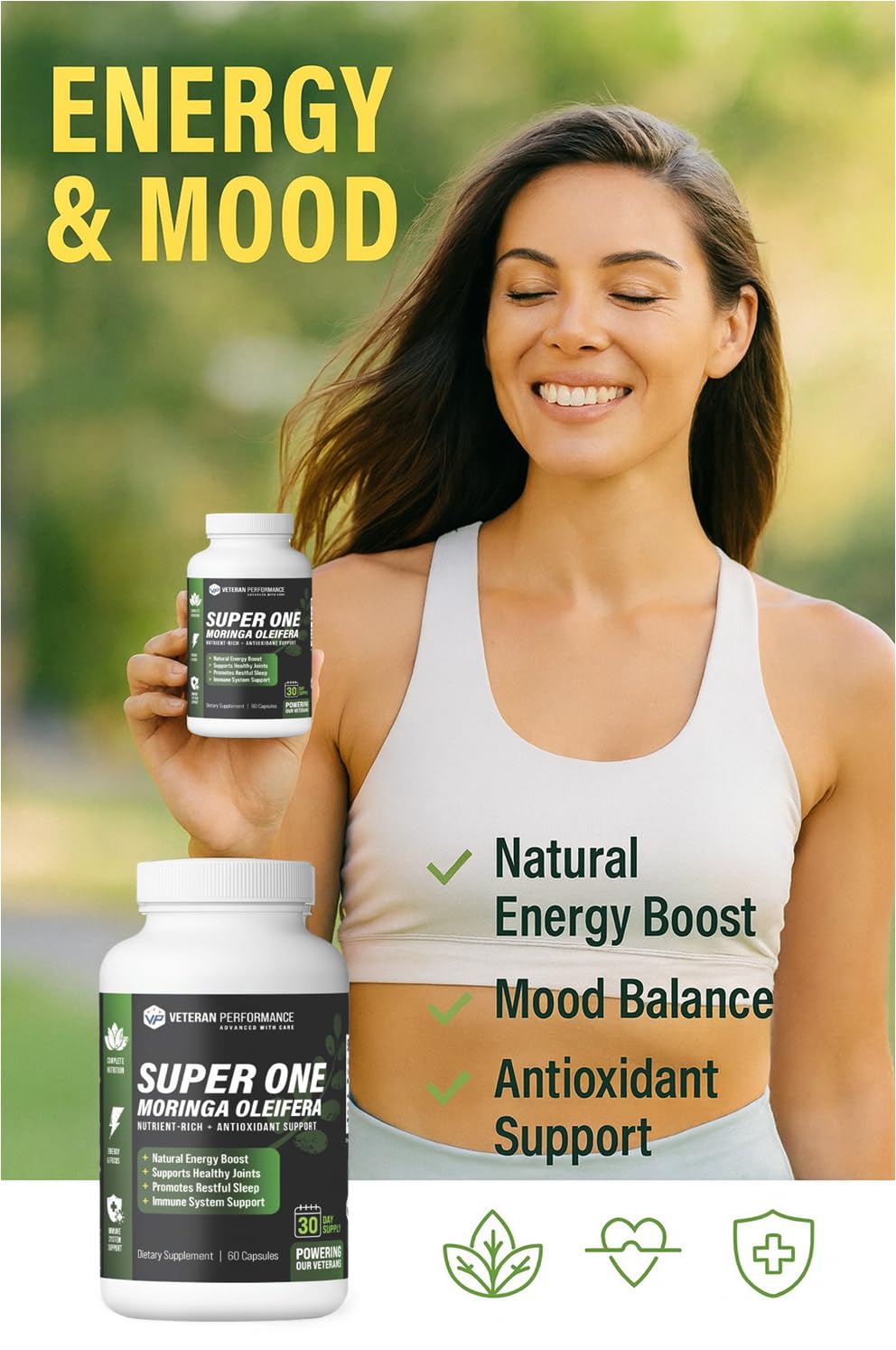 Veteran Performance Super One Moringa Oleifera Capsules, 60 Count
