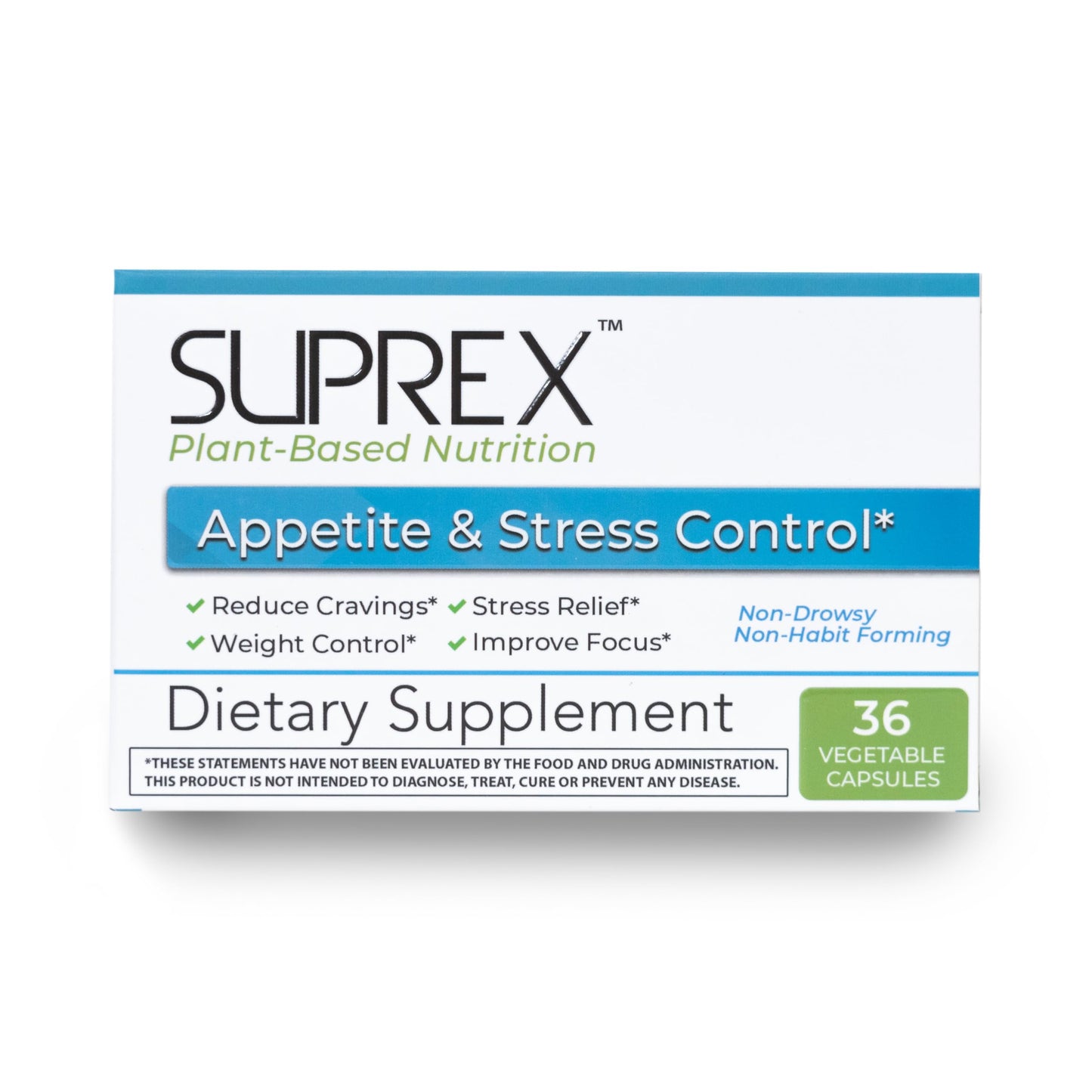 suprex Appetite & Stress Control – Plant-Based with 5-HTP, Ashwagandha, GABA, Garcinia, Glucomannan & Herbal Extracts – Supports Appetite & Stress Balance – Vegan Capsules 36 Count