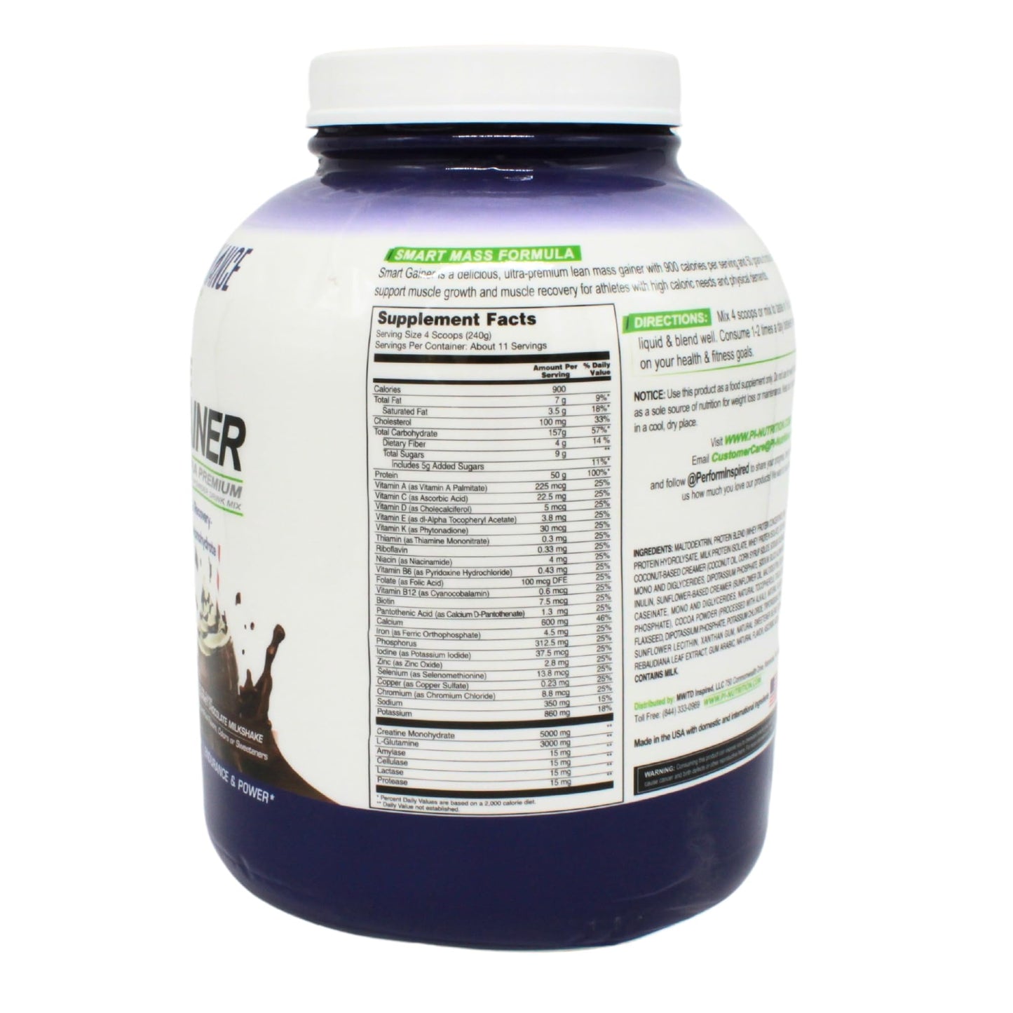Performance Inspired Smart Mass Gainer Powder 96 Servings