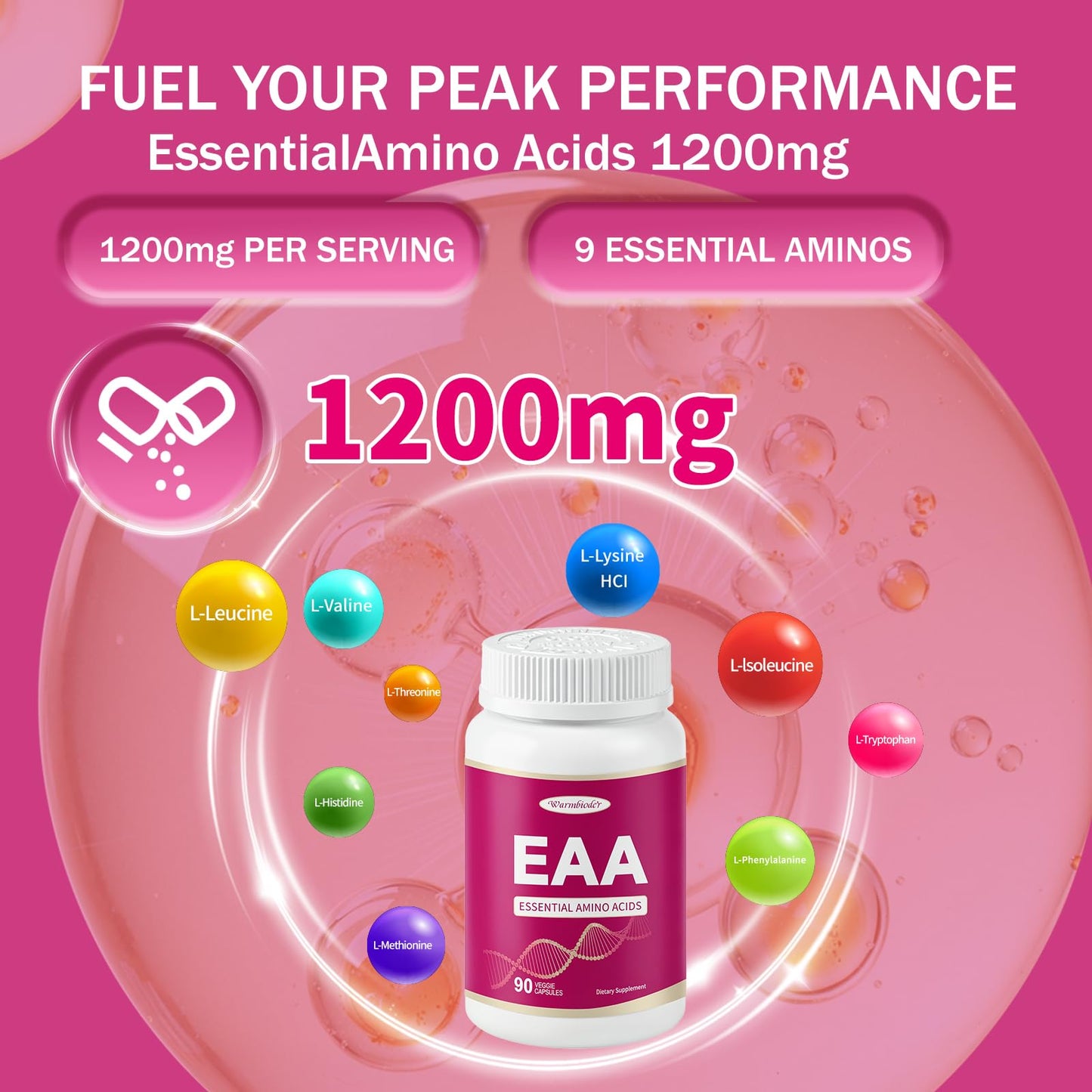 Warmbioder EAA Capsules 1200mg, 90 Capsules