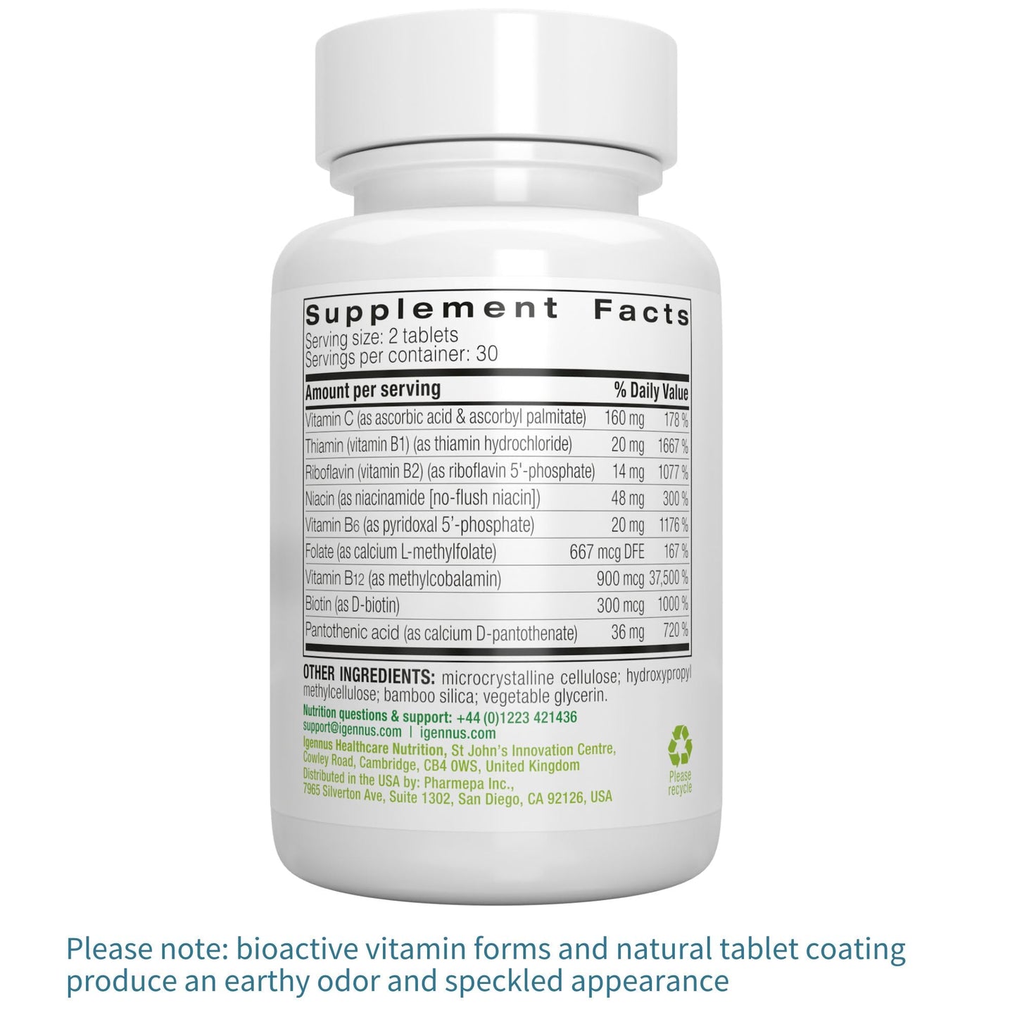 Igennus Healthcare Nutrition Super B-Complex Methylated B Vitamins - Sustained Release, Clean Label & High Absorption, with 5-MTHF Folate & Methyl B12, Energy, Mood & Cognitive Performance, Lab Verified, 60 Tablets