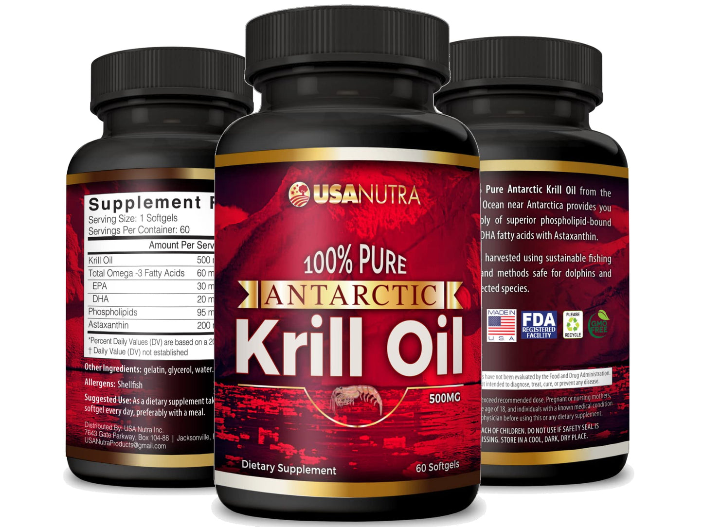 USANUTRA Antarctic Krill Oil Softgels, 60 Count