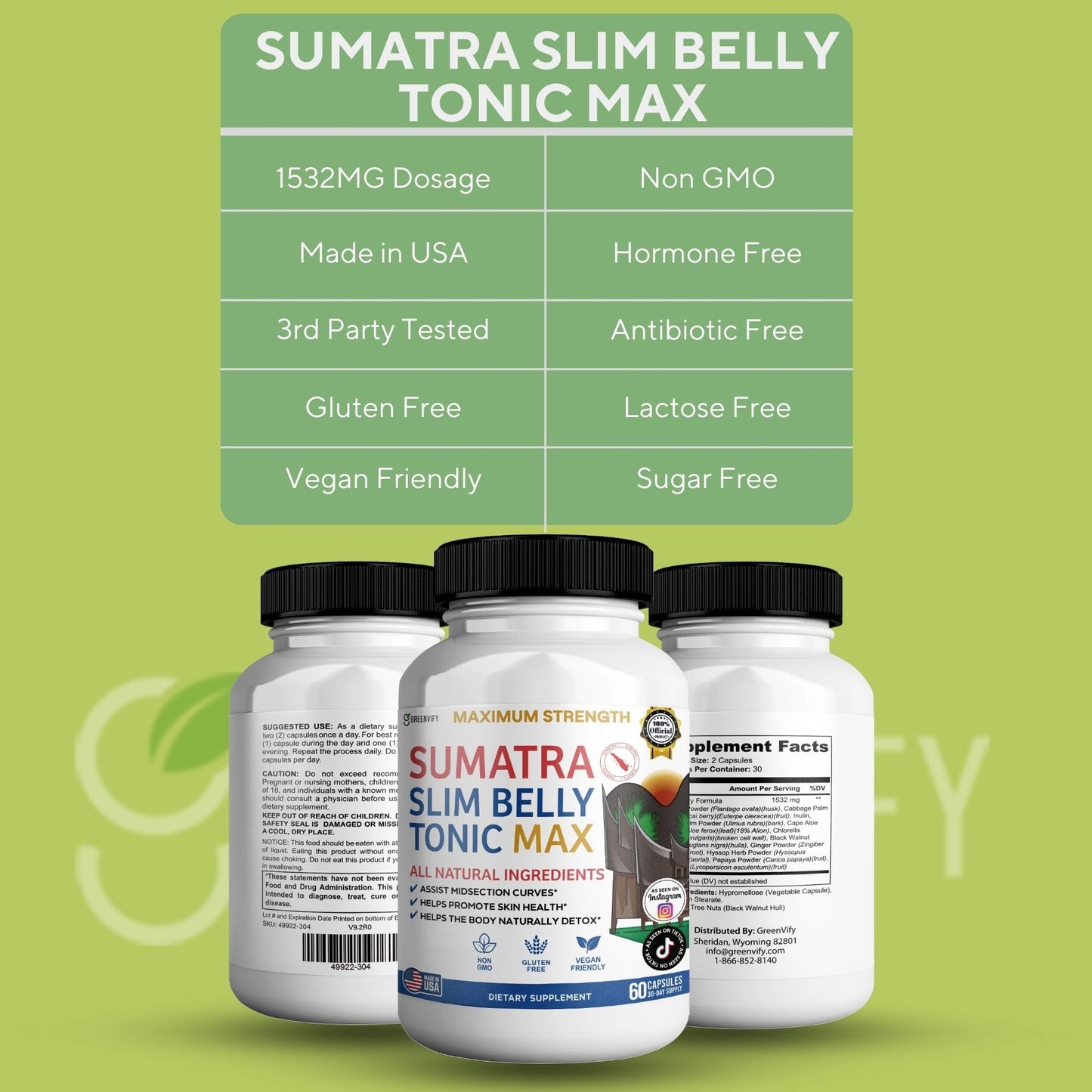 GREENVIFY Sumatra Tonic Max Natural Supplement 60 Capsules