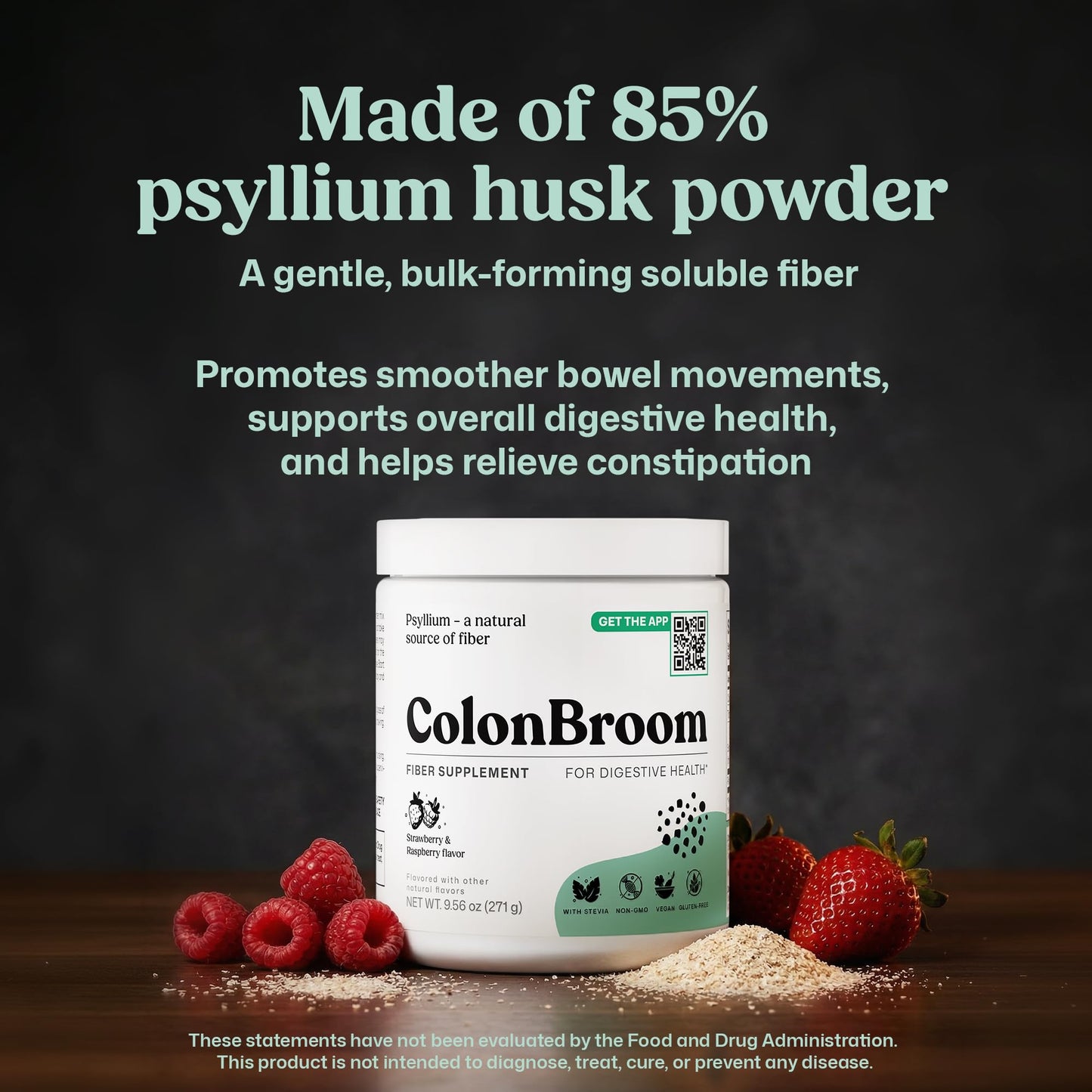 ColonBroom Psyllium Husk Fiber Powder 9.56 Ounce