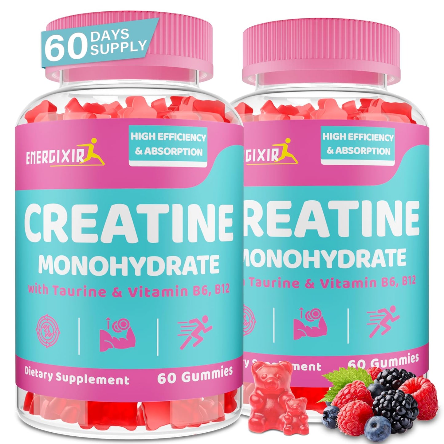 Energixir Creatine Monohydrate Gummies 120 Count