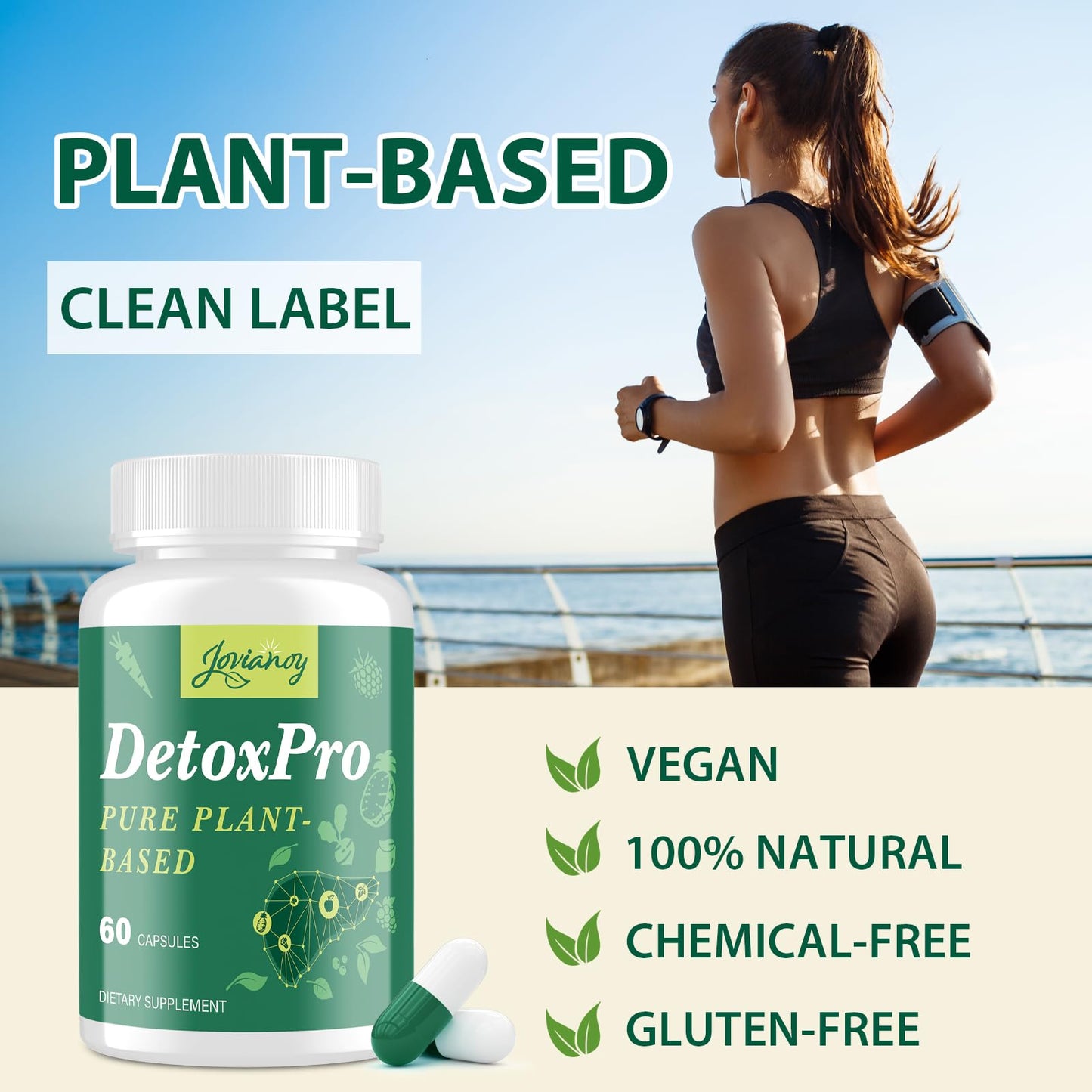 Jovianoy 1000 MG Detox & Cleanse Capsules, 60 Count