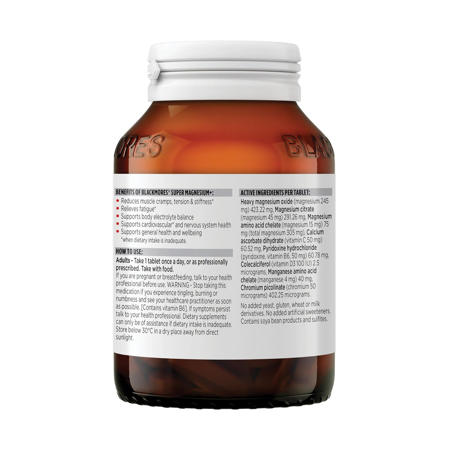 Blackmores Super Magnesium Plus Tablets, 100 Tablets