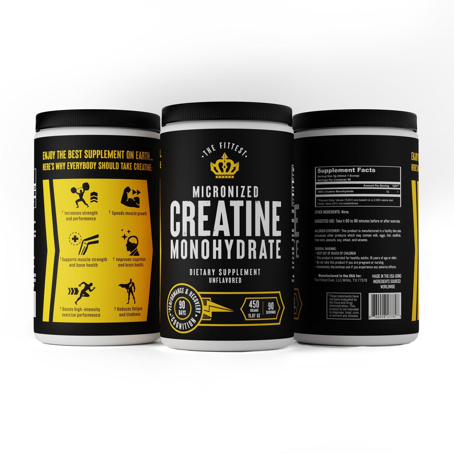 The Fittest Ever Creatine Monohydrate Powder 15.87 Ounce