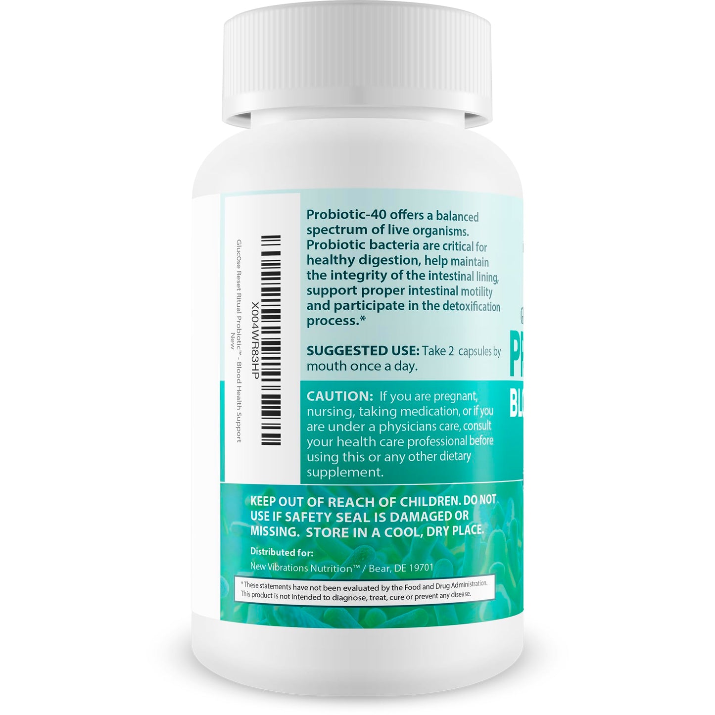 New Vibrations Nutrition Gluc0se Reset Ritual Probiotic Blood Support 60 Capsules