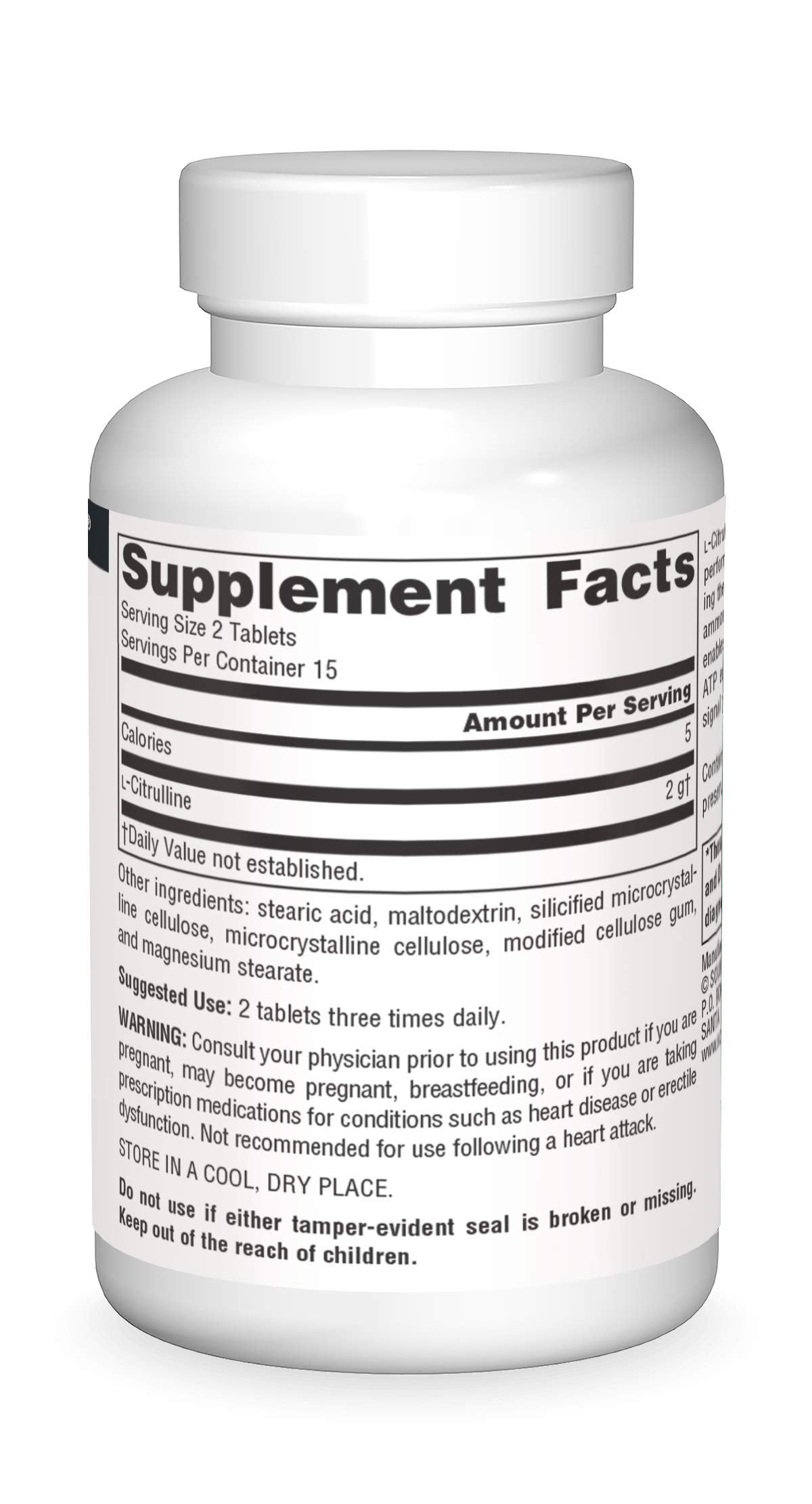 Source Naturals L-Citrulline 1,000 mg Tablet, 30 Tablets